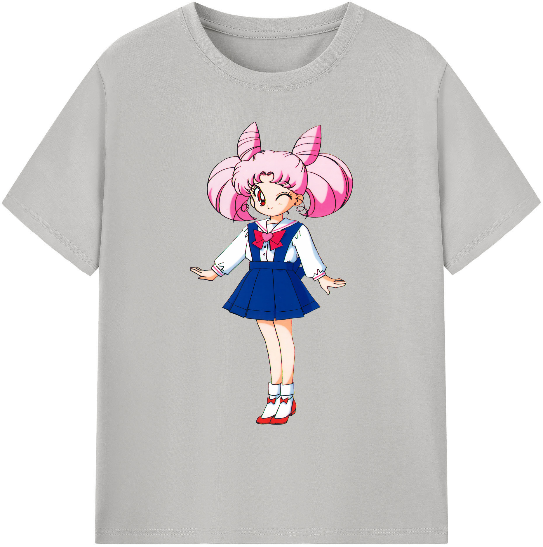 （画像用） 美少女戦士セーラームーン ちびうさ Sailor Moon Chibiusa Tsukino Usagi Small Lady Serenity 綿100％ メンズ半袖Tシャツ｜肌触りやわらか＆通気性