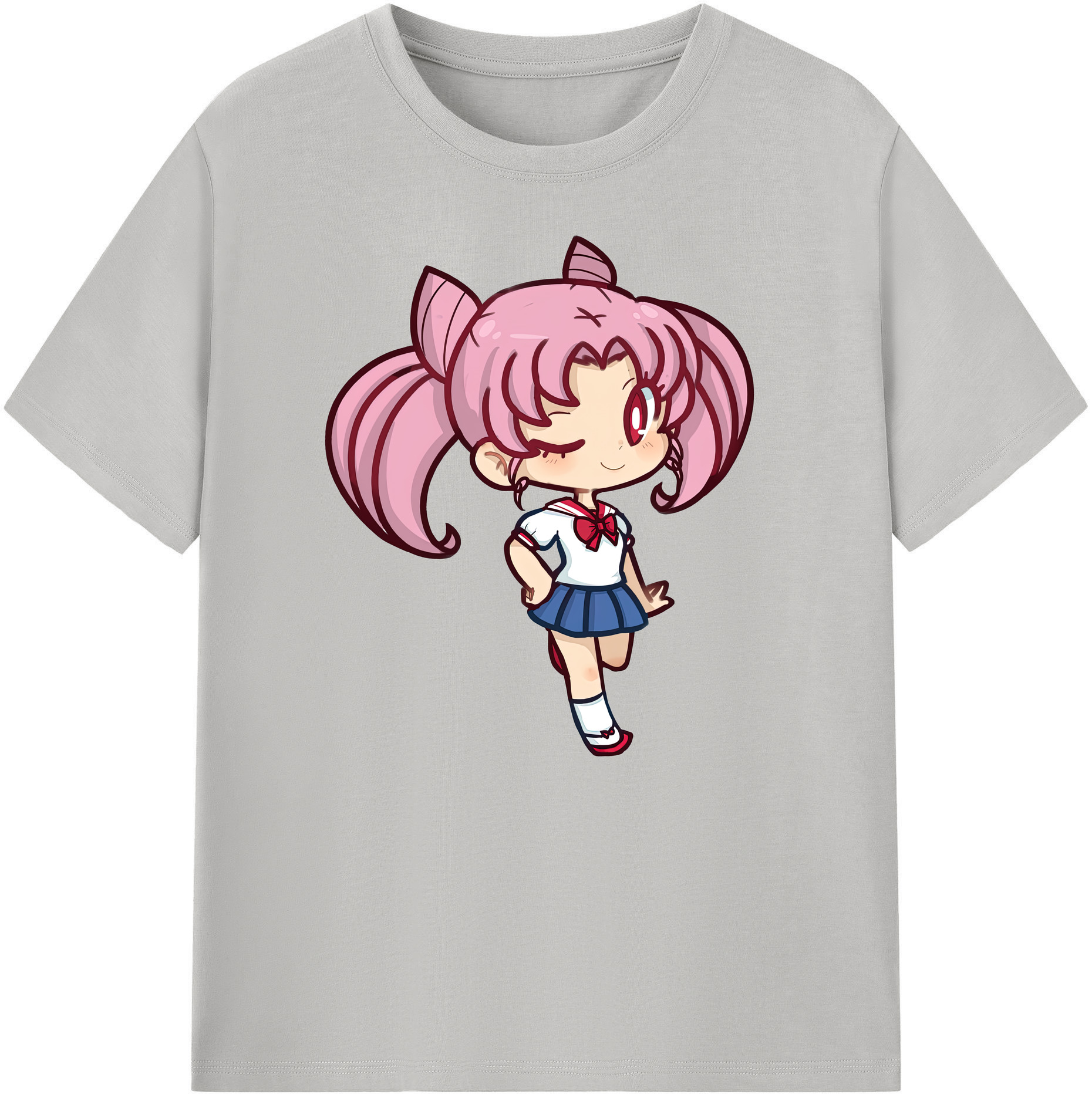 （画像用） 美少女戦士セーラームーン ちびうさ Sailor Moon Chibiusa Tsukino Usagi Small Lady Serenity 綿100％ メンズ半袖Tシャツ｜肌触りやわらか＆通気性