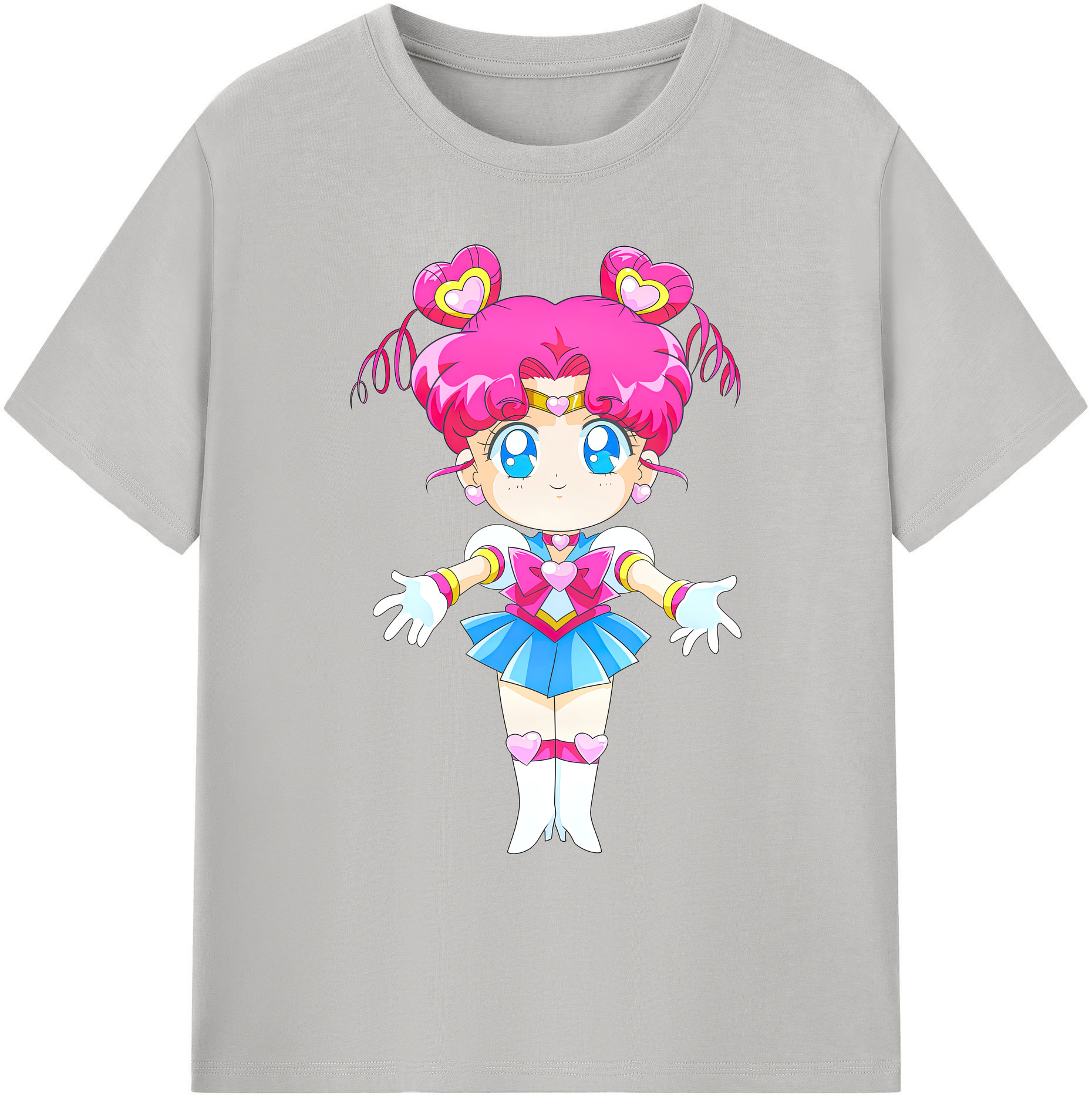 （画像用） 美少女戦士セーラームーン ちびうさ Sailor Moon Chibiusa Tsukino Usagi Small Lady Serenity 綿100％ メンズ半袖Tシャツ｜肌触りやわらか＆通気性