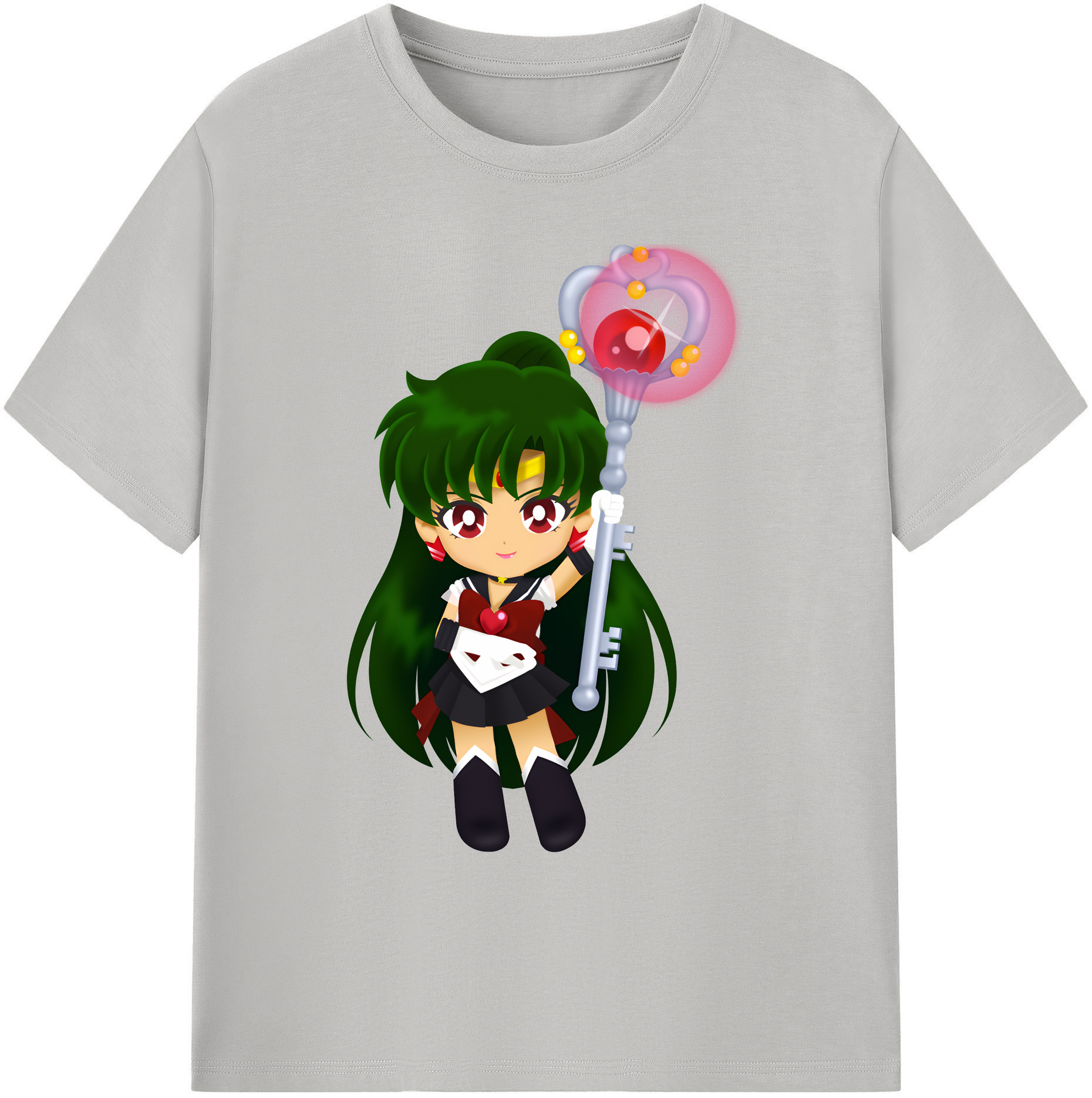 （画像用） 美少女戦士セーラームーン 冥王せつな Sailor Moon Meiou Setsuna 綿100％ メンズ半袖Tシャツ｜肌触りやわらか＆通気性