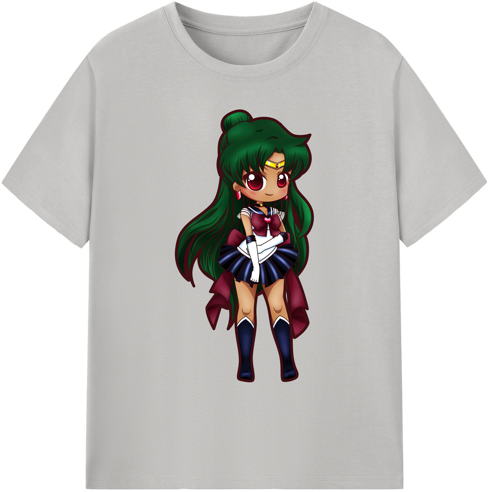 （画像用） 美少女戦士セーラームーン 冥王せつな Sailor Moon Meiou Setsuna 綿100％ メンズ半袖Tシャツ｜肌触りやわらか＆通気性