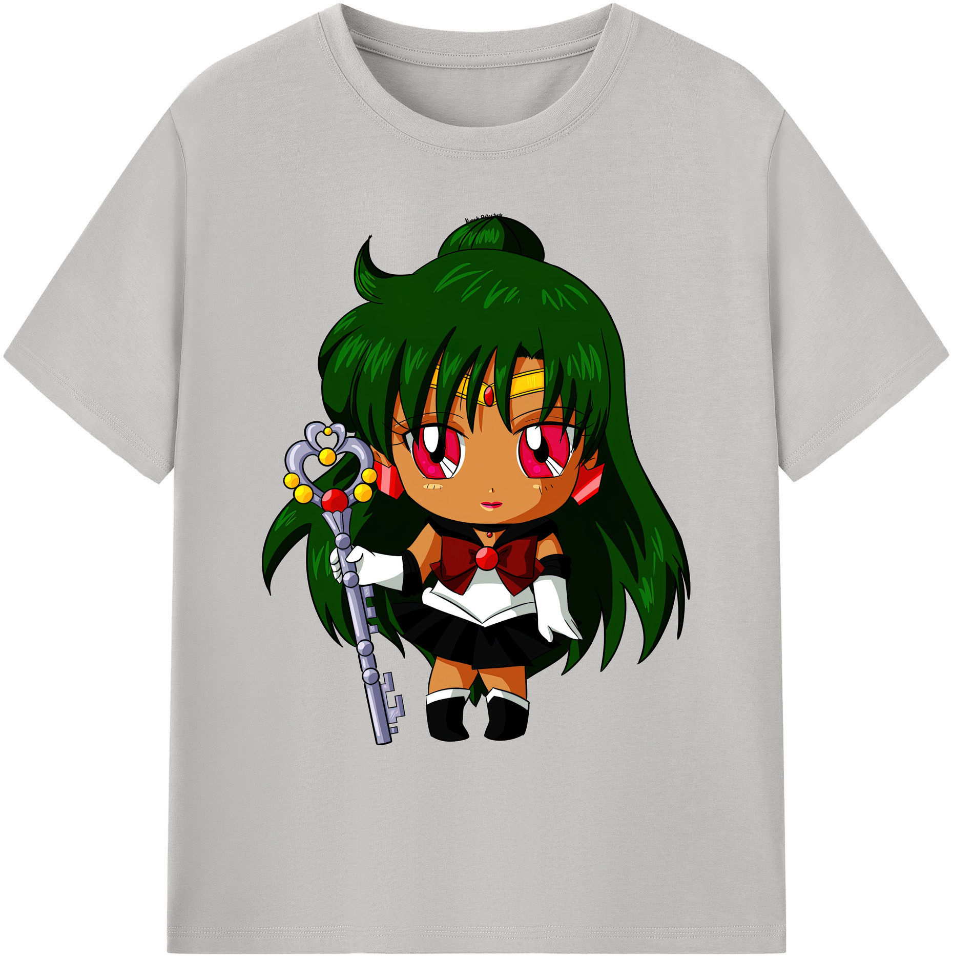 （画像用） 美少女戦士セーラームーン 冥王せつな Sailor Moon Meiou Setsuna 綿100％ メンズ半袖Tシャツ｜肌触りやわらか＆通気性