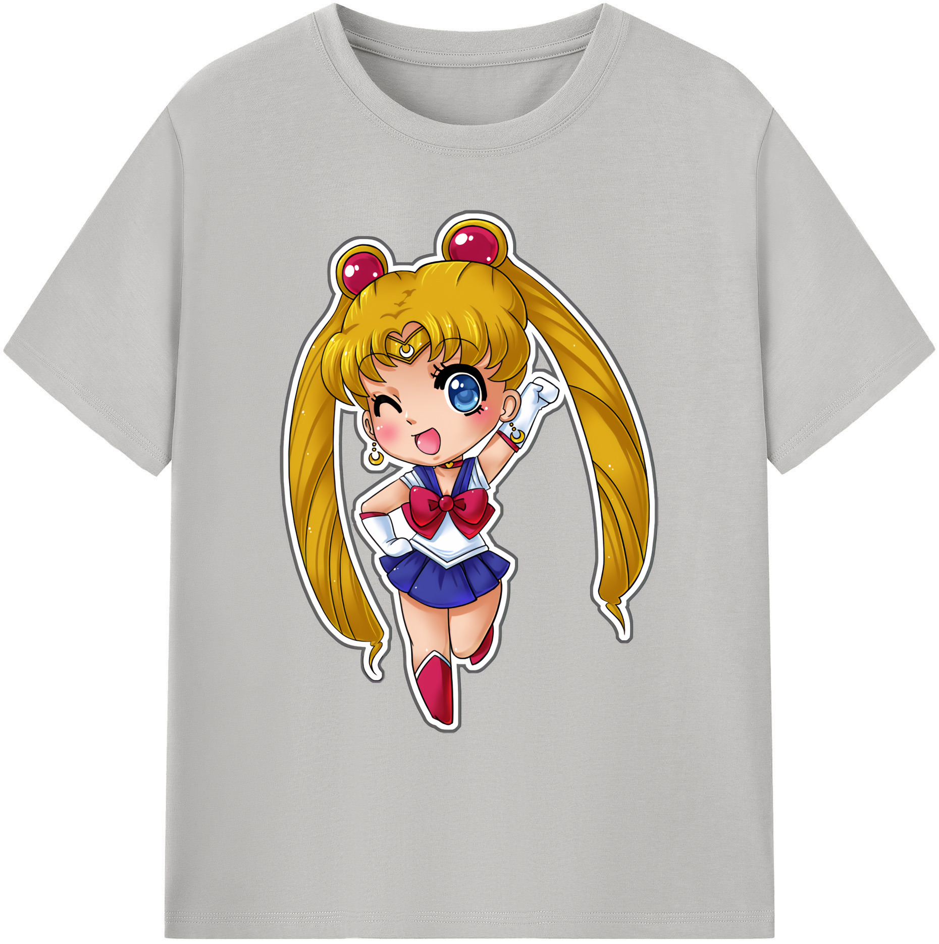 （画像用） 美少女戦士セーラームーン 月野 うさぎ つきの うさぎ Sailor Moon Tsukino Usagi 綿100％ メンズ半袖Tシャツ｜肌触りやわらか＆通気性