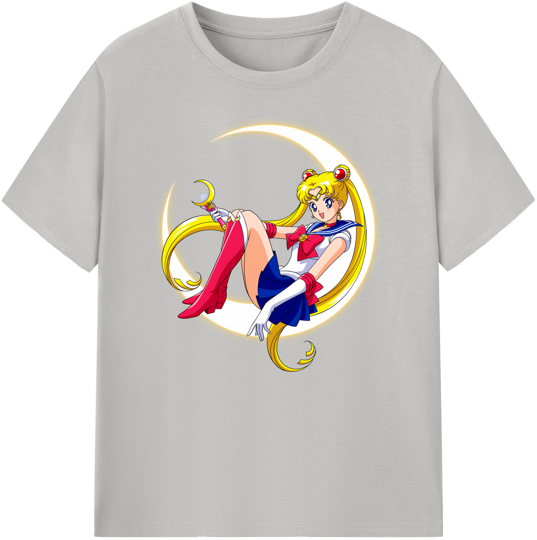 （画像用） 美少女戦士セーラームーン 月野 うさぎ つきの うさぎ Sailor Moon Tsukino Usagi 綿100％ メンズ半袖Tシャツ｜肌触りやわらか＆通気性