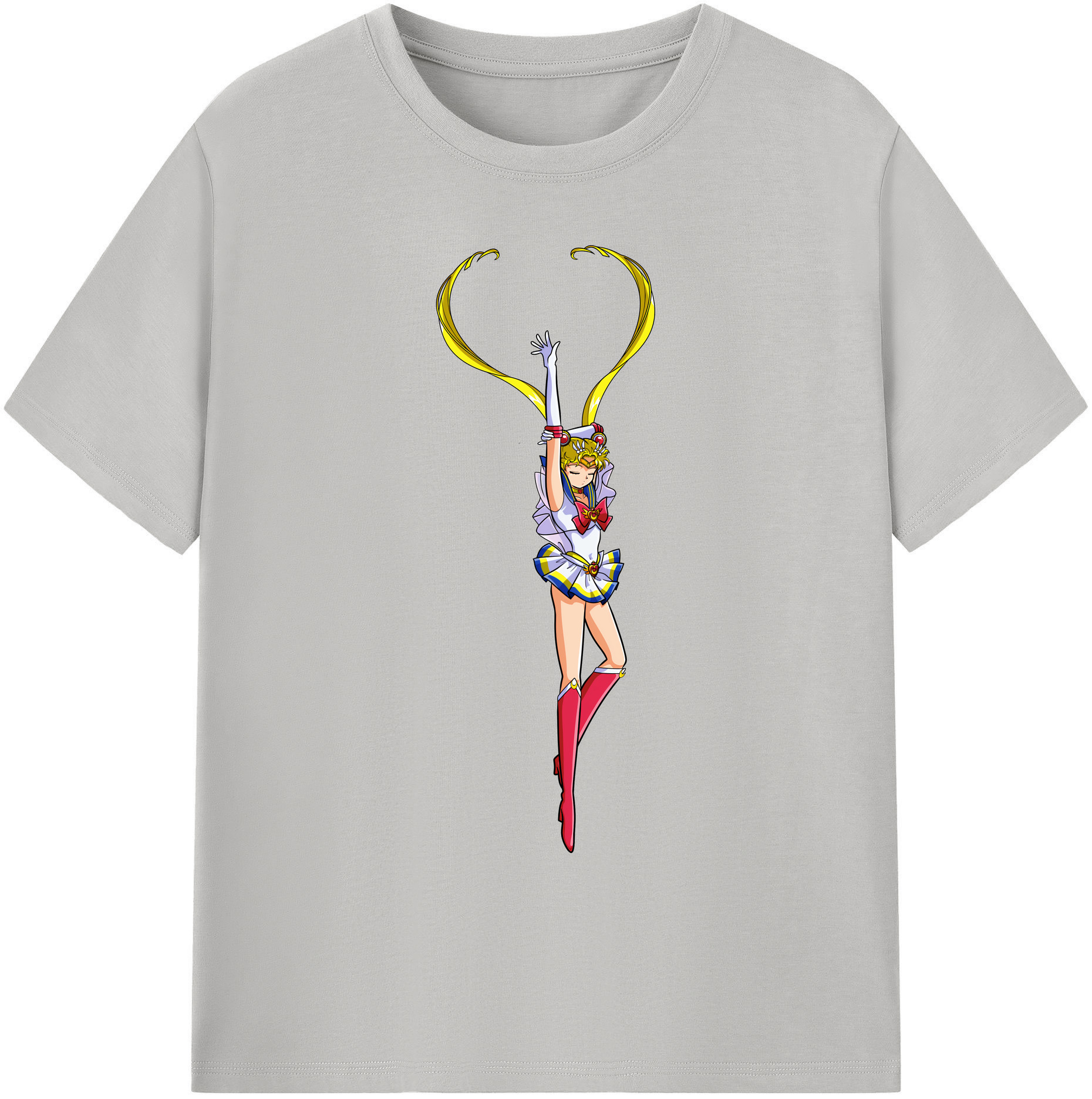 （画像用） 美少女戦士セーラームーン 月野 うさぎ つきの うさぎ Sailor Moon Tsukino Usagi 綿100％ メンズ半袖Tシャツ｜肌触りやわらか＆通気性
