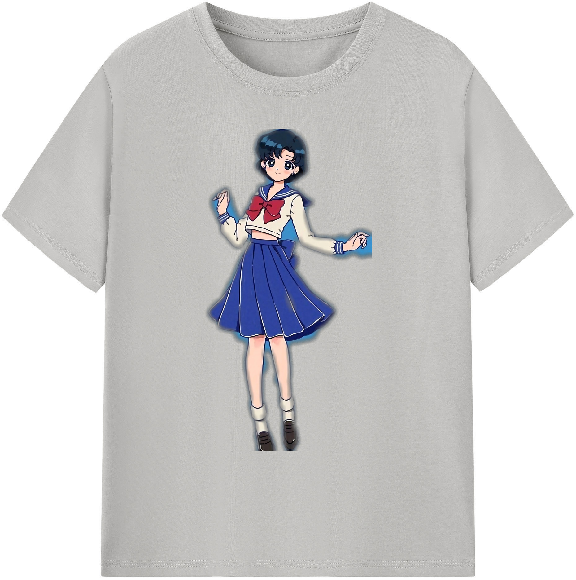 （画像用） 美少女戦士セーラームーン 水野 亜美 みずの あみ Sailor Moon Mizuno Ami 綿100％ メンズ半袖Tシャツ｜肌触りやわらか＆通気性