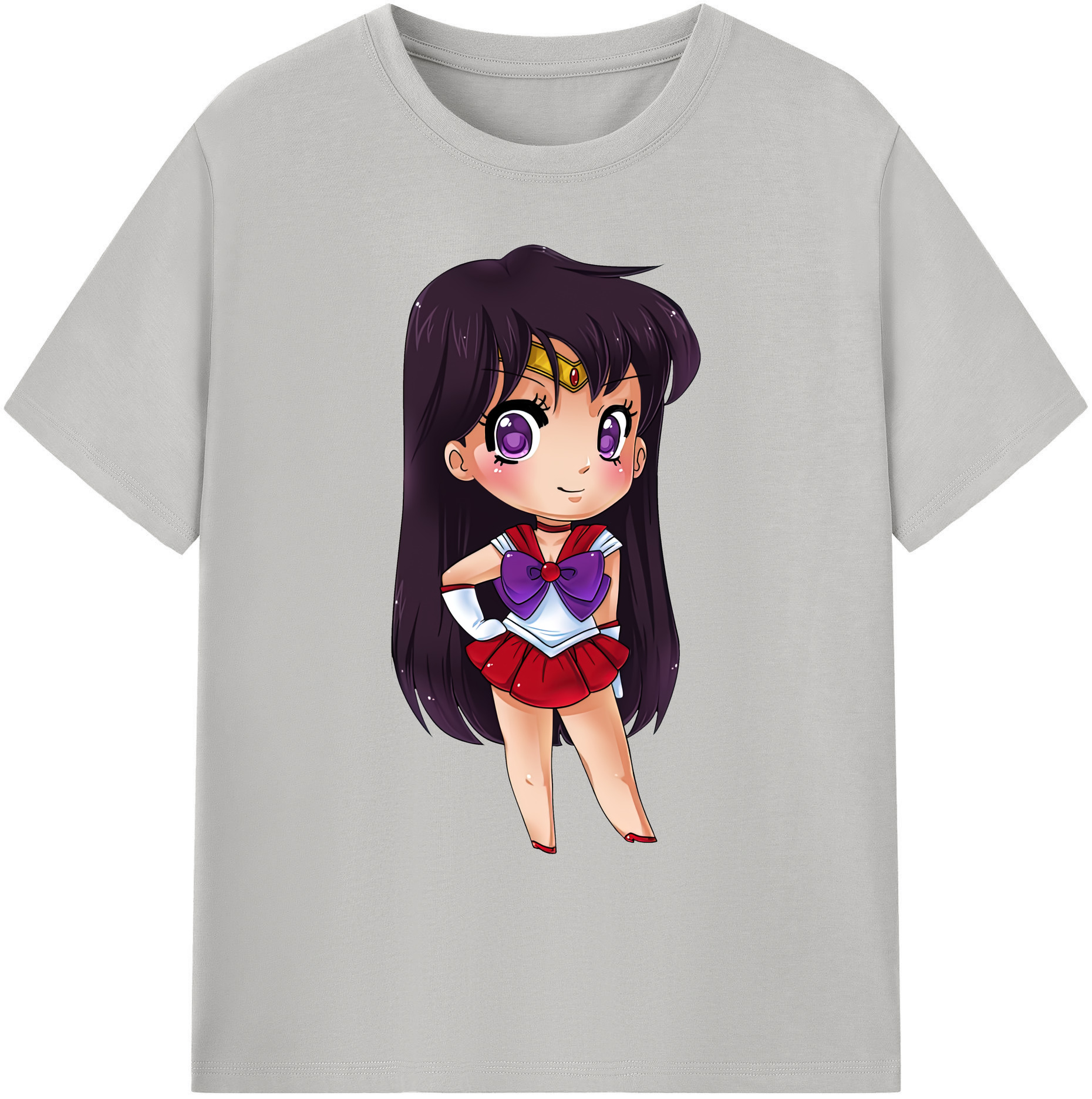 （画像用） 美少女戦士セーラームーン 火野レイ ひの レイ Sailor Moon Hino Rei （セーラーマーズ,Sailor Mars） 綿100％ メンズ半袖Tシャツ｜肌触りやわらか＆通気性