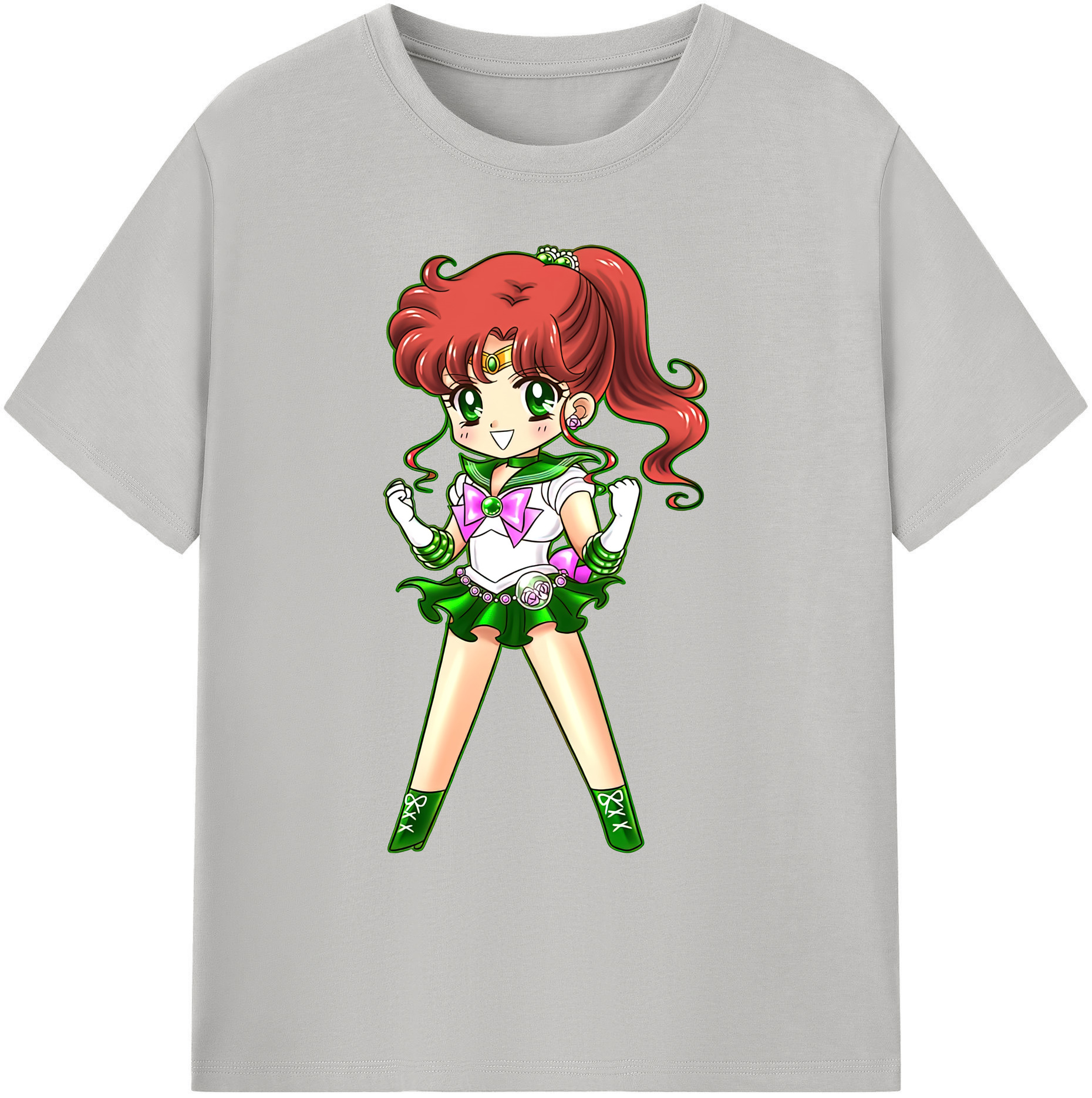 （画像用） 美少女戦士セーラームーン 木野 まこと きの まこと Sailor Moon Kino Makoto （セーラージュピター；Sailor Jupiter） 綿100％ メンズ半袖Tシャツ｜肌触りやわらか＆通気性