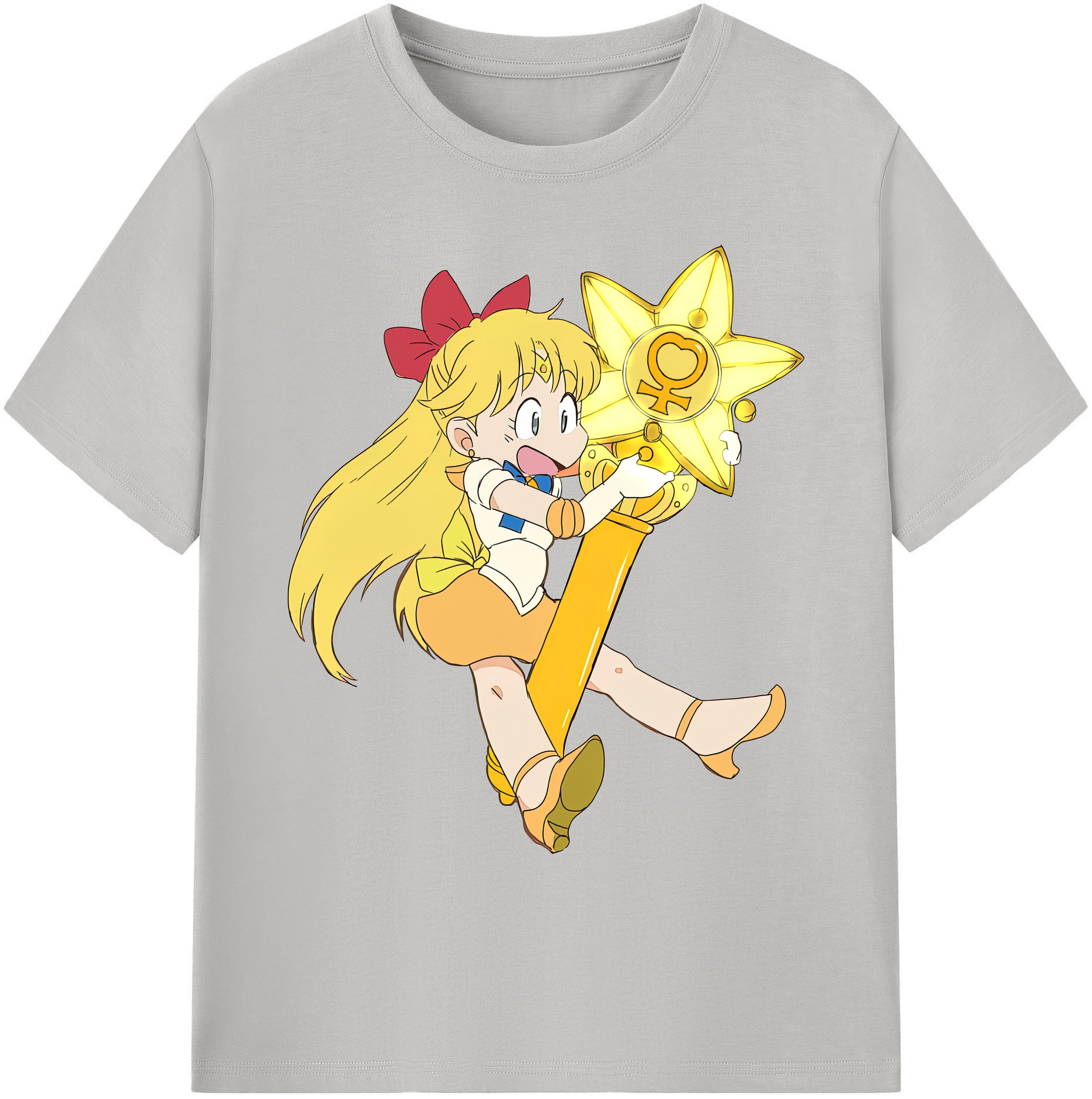 （画像用） 美少女戦士セーラームーン 愛野 美奈子 あいの みなこ Sailor Moon Aino Minako 綿100％ メンズ半袖Tシャツ｜肌触りやわらか＆通気性