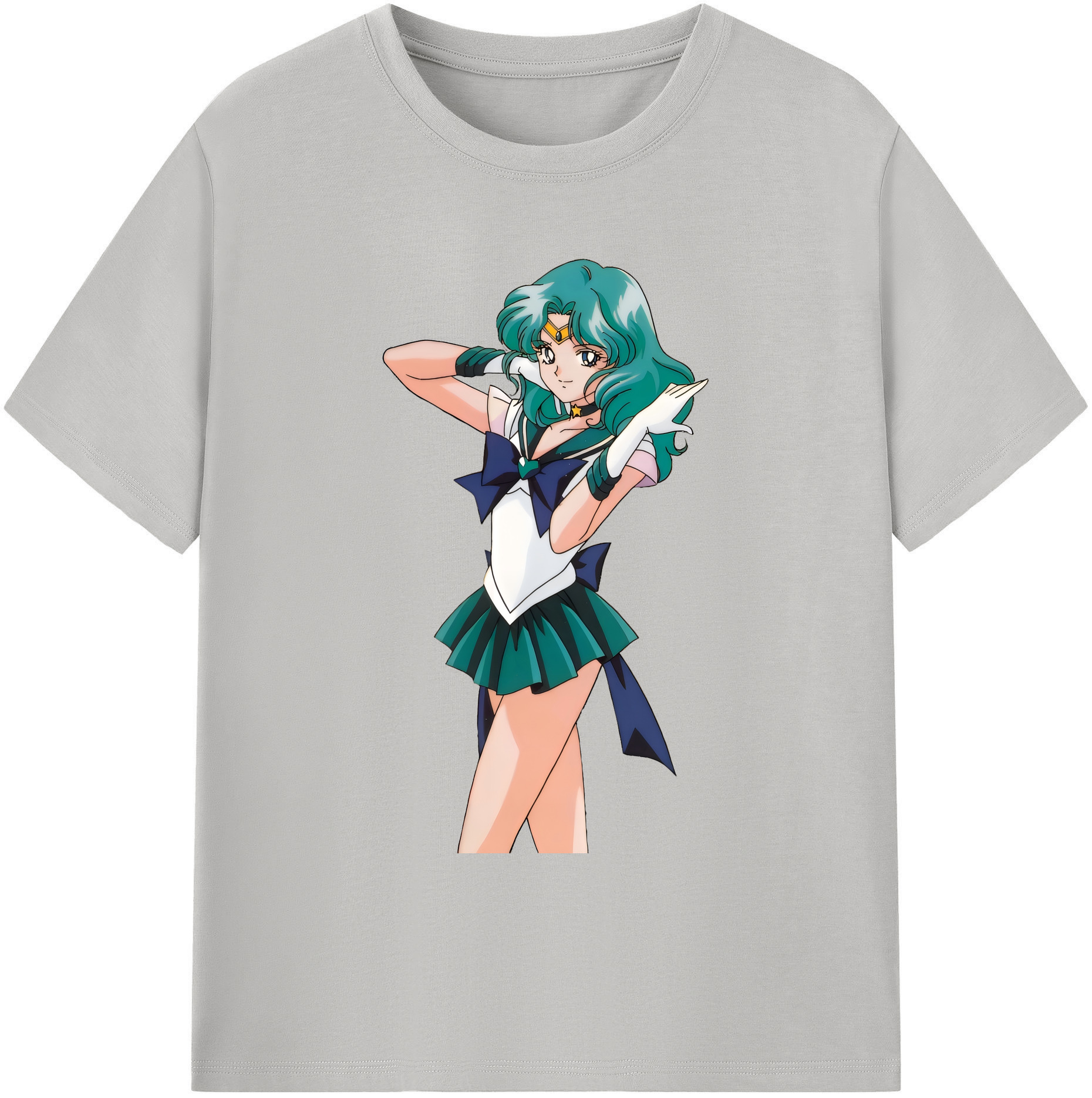 （画像用） 美少女戦士セーラームーン 海王 みちる（かいおう みちる） Sailor Moon Kaiou Michiru 綿100％ メンズ半袖Tシャツ｜肌触りやわらか＆通気性