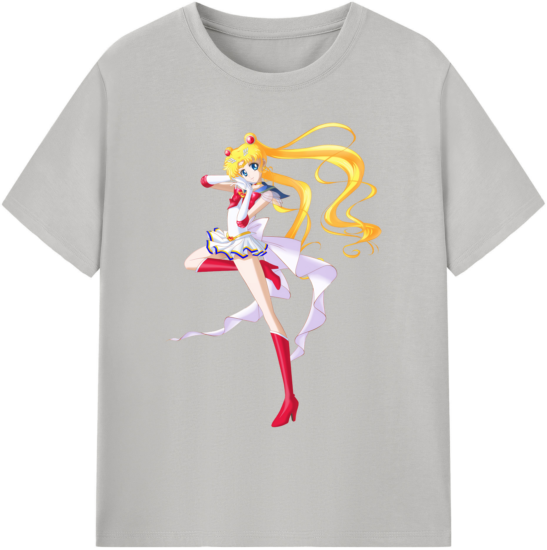 （画像用） 美少女戦士セーラームーン 月野 うさぎ つきの うさぎ Sailor Moon Tsukino Usagi 綿100％ メンズ半袖Tシャツ｜肌触りやわらか＆通気性
