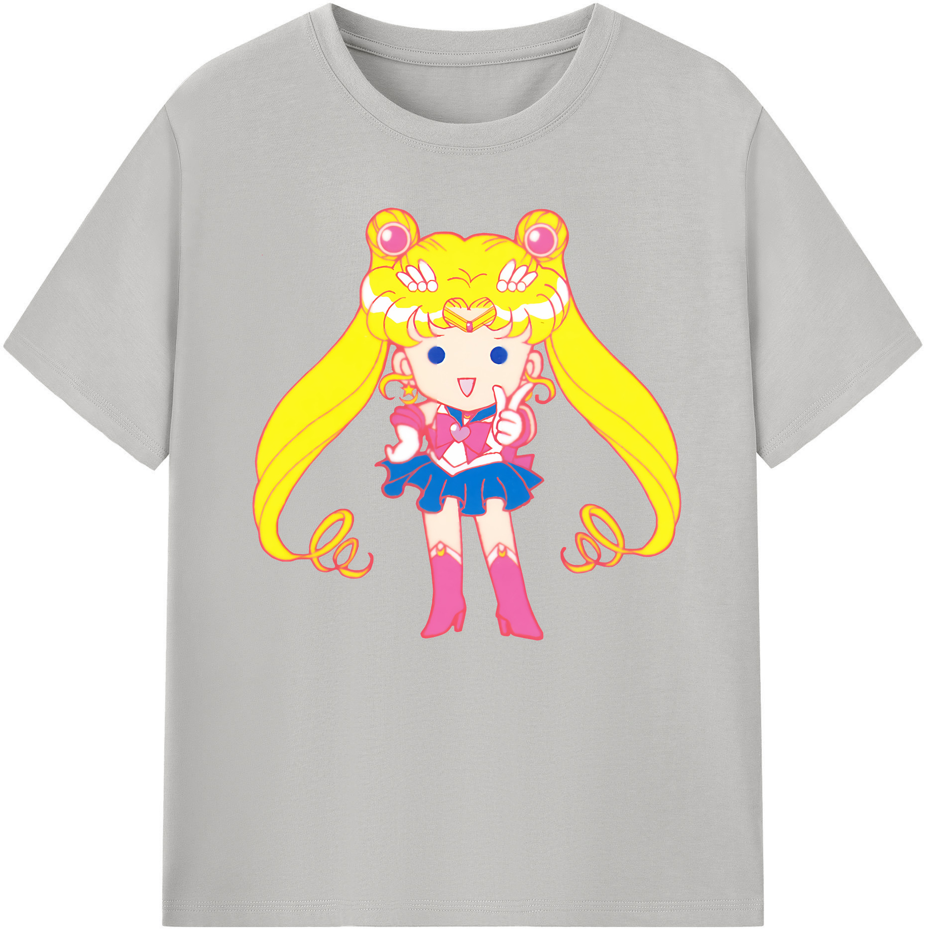 （画像用） 美少女戦士セーラームーン 月野 うさぎ つきの うさぎ Sailor Moon Tsukino Usagi 綿100％ メンズ半袖Tシャツ｜肌触りやわらか＆通気性
