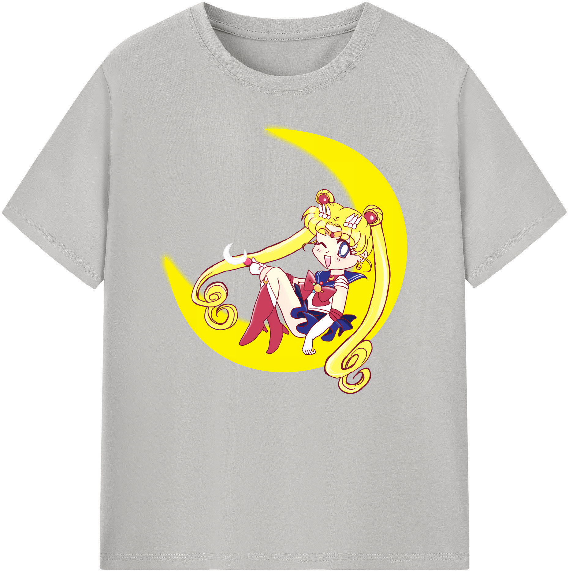 （画像用） 美少女戦士セーラームーン 月野 うさぎ つきの うさぎ Sailor Moon Tsukino Usagi 綿100％ メンズ半袖Tシャツ｜肌触りやわらか＆通気性
