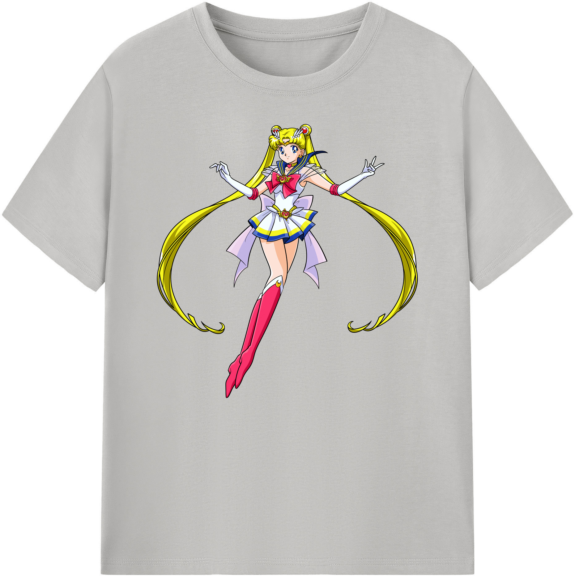 （画像用） 美少女戦士セーラームーン 月野 うさぎ つきの うさぎ Sailor Moon Tsukino Usagi 綿100％ メンズ半袖Tシャツ｜肌触りやわらか＆通気性
