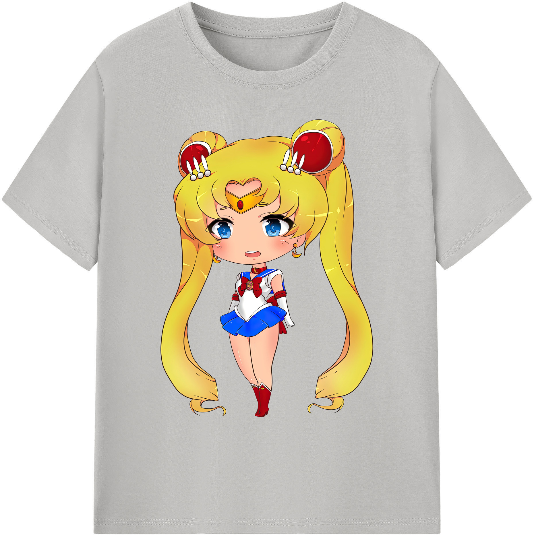 （画像用） 美少女戦士セーラームーン 月野 うさぎ つきの うさぎ Sailor Moon Tsukino Usagi 綿100％ メンズ半袖Tシャツ｜肌触りやわらか＆通気性