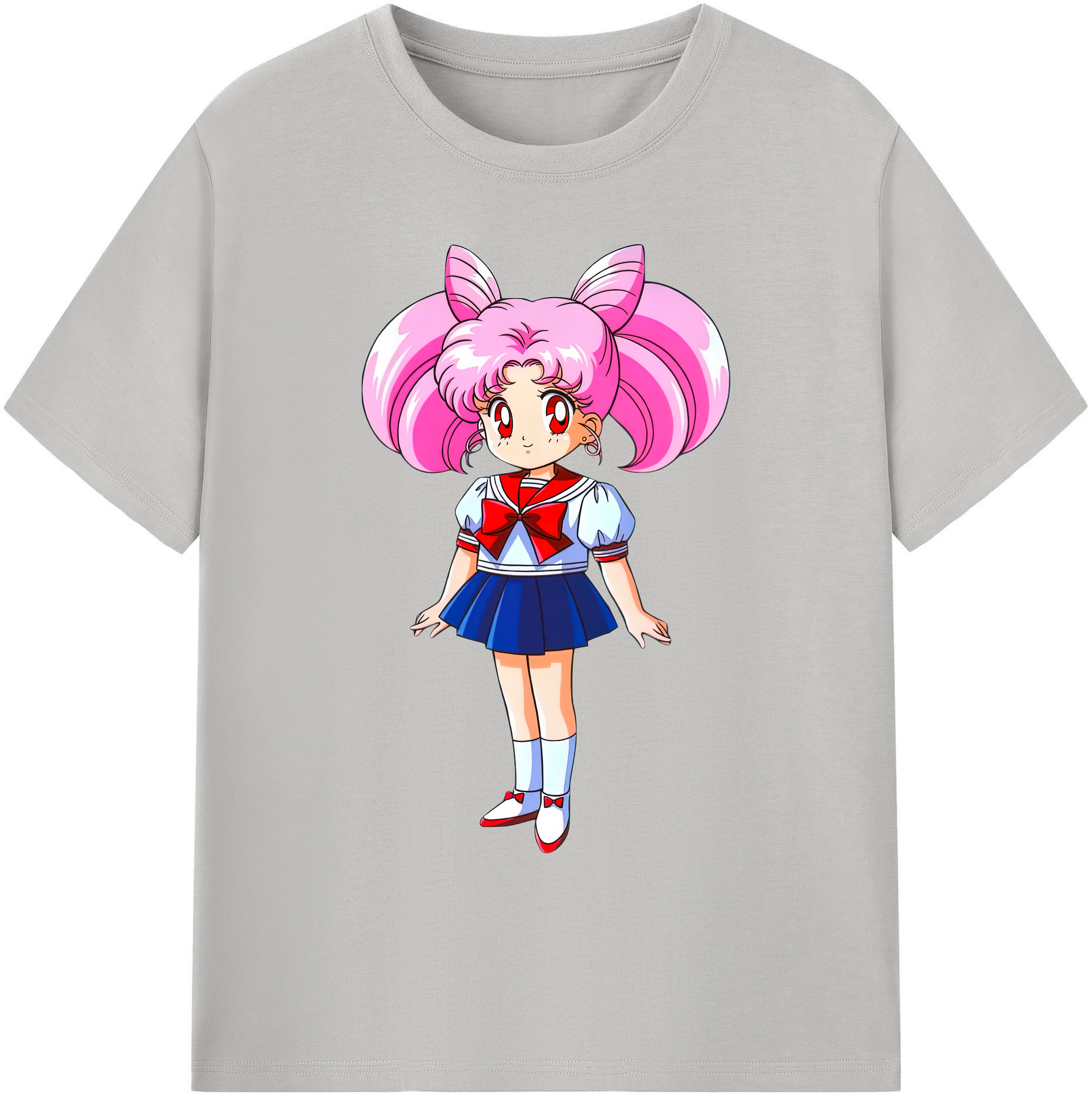 （画像用） 美少女戦士セーラームーン ちびうさ Sailor Moon Chibiusa Tsukino Usagi Small Lady Serenity 綿100％ メンズ半袖Tシャツ｜肌触りやわらか＆通気性