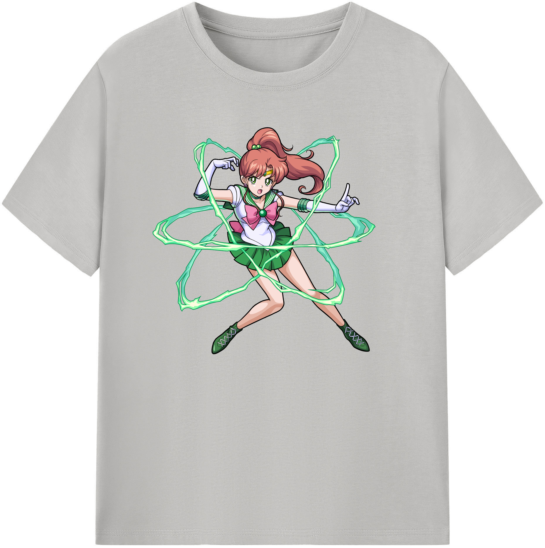 （画像用） 美少女戦士セーラームーン 木野 まこと きの まこと Sailor Moon Kino Makoto （セーラージュピター；Sailor Jupiter） 綿100％ メンズ半袖Tシャツ｜肌触りやわらか＆通気性
