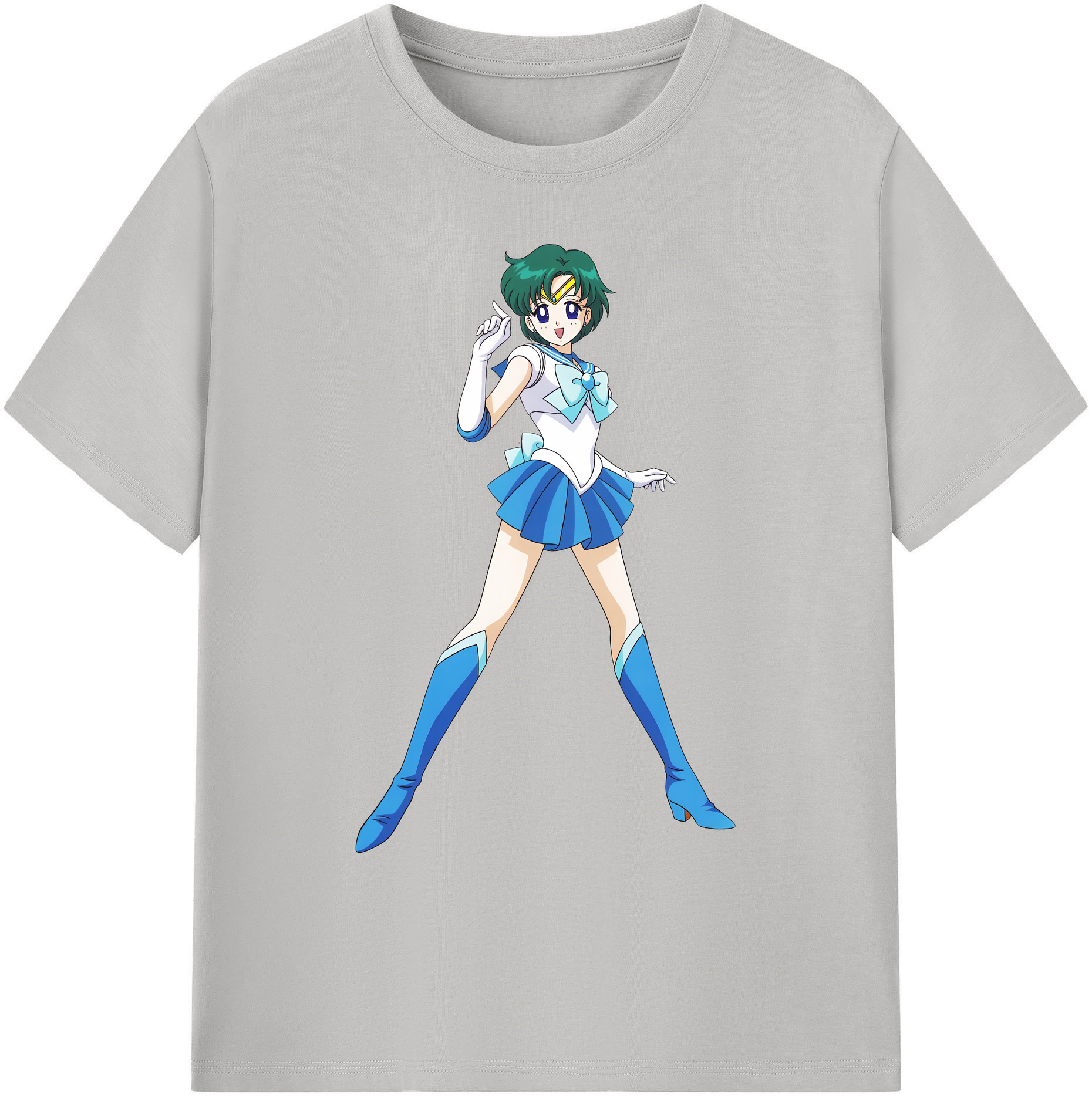 （画像用） 美少女戦士セーラームーン 海王 みちる（かいおう みちる） Sailor Moon Kaiou Michiru 綿100％ メンズ半袖Tシャツ｜肌触りやわらか＆通気性