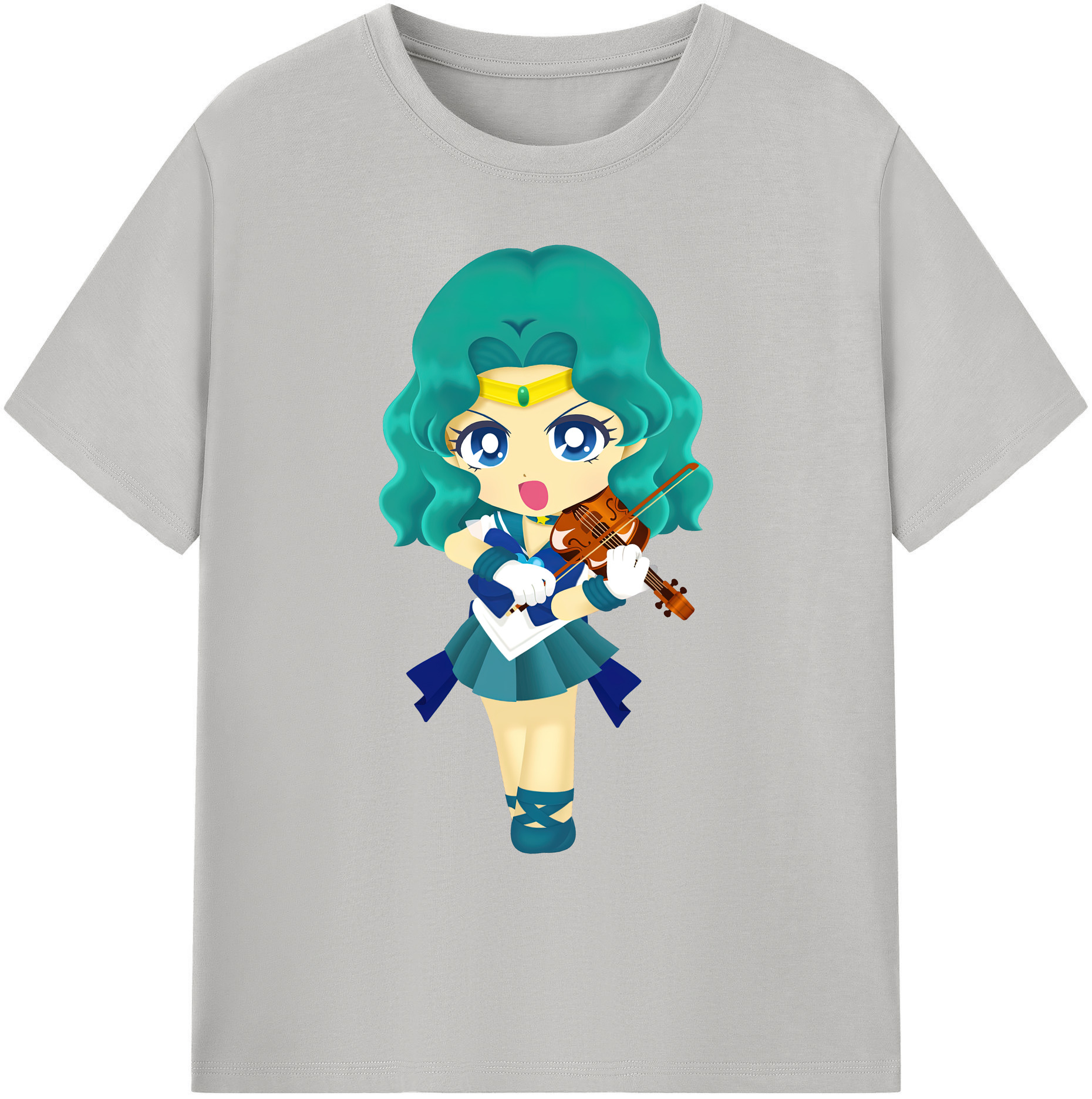 （画像用） 美少女戦士セーラームーン 海王 みちる（かいおう みちる） Sailor Moon Kaiou Michiru 綿100％ メンズ半袖Tシャツ｜肌触りやわらか＆通気性
