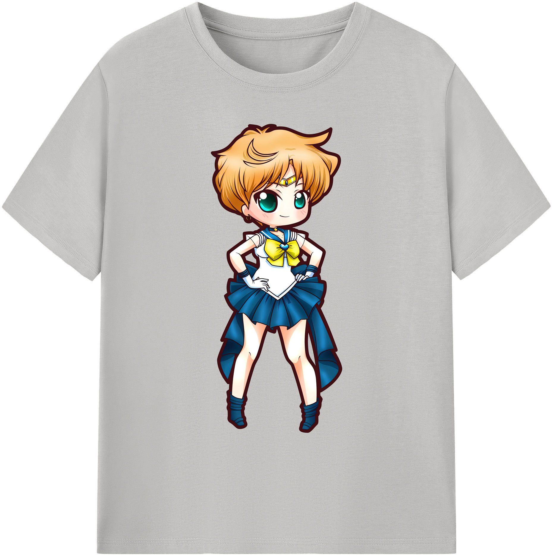 （画像用） 美少女戦士セーラームーン 天王はるか Sailor Moon Tenoh Haruka 綿100％ メンズ半袖Tシャツ｜肌触りやわらか＆通気性