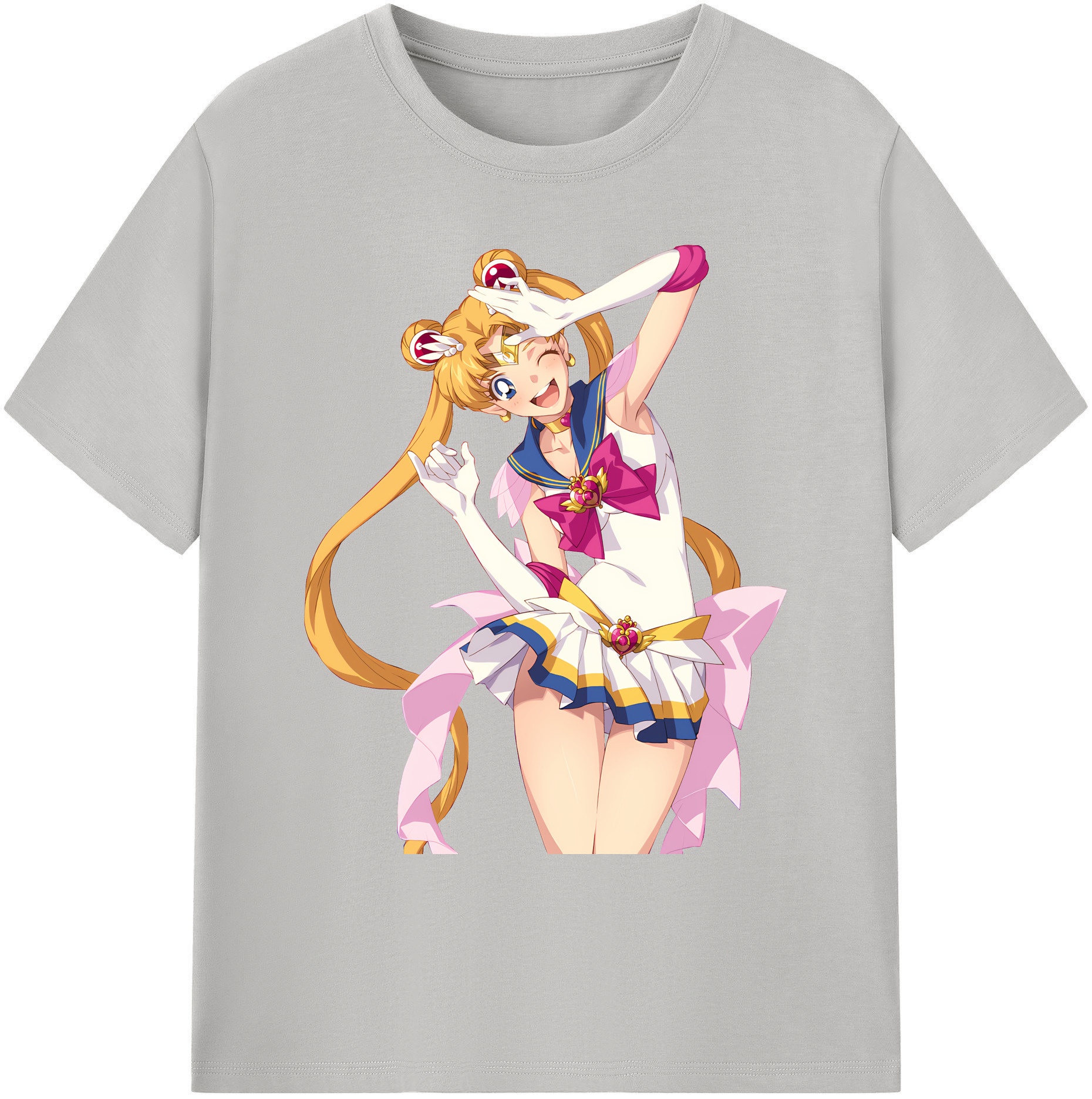 （画像用） 美少女戦士セーラームーン 月野 うさぎ つきの うさぎ Sailor Moon Tsukino Usagi 綿100％ メンズ半袖Tシャツ｜肌触りやわらか＆通気性