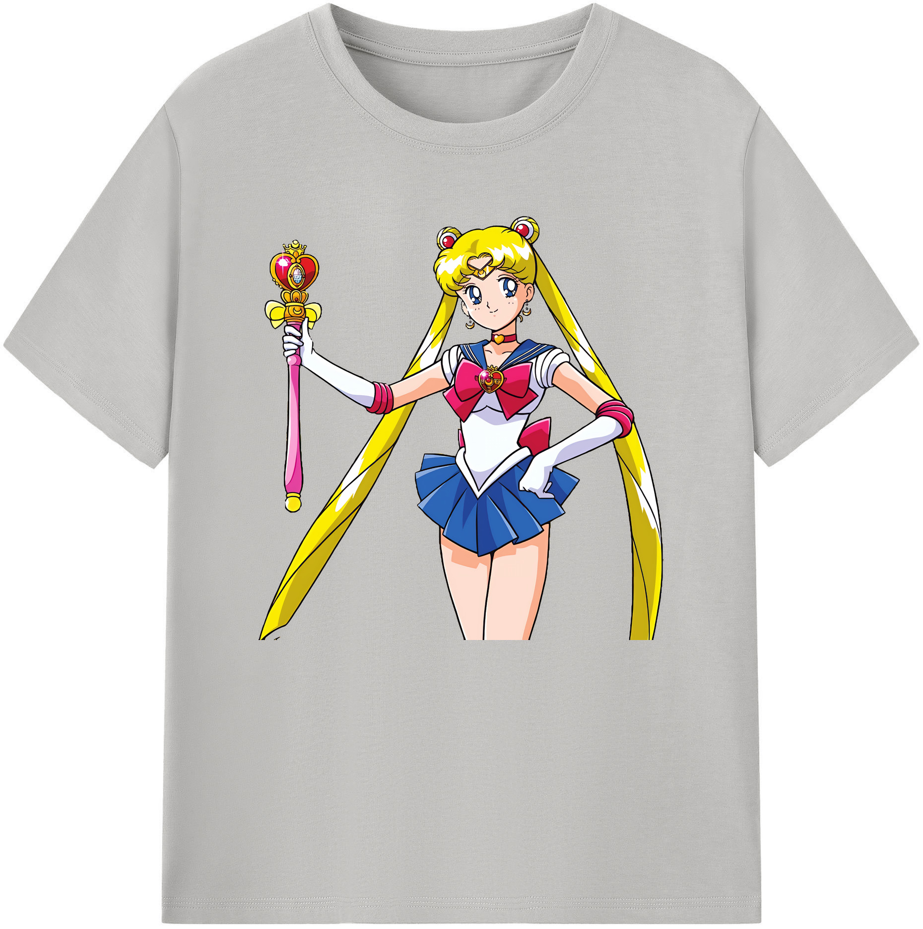 （画像用） 美少女戦士セーラームーン 月野 うさぎ つきの うさぎ Sailor Moon Tsukino Usagi 綿100％ メンズ半袖Tシャツ｜肌触りやわらか＆通気性
