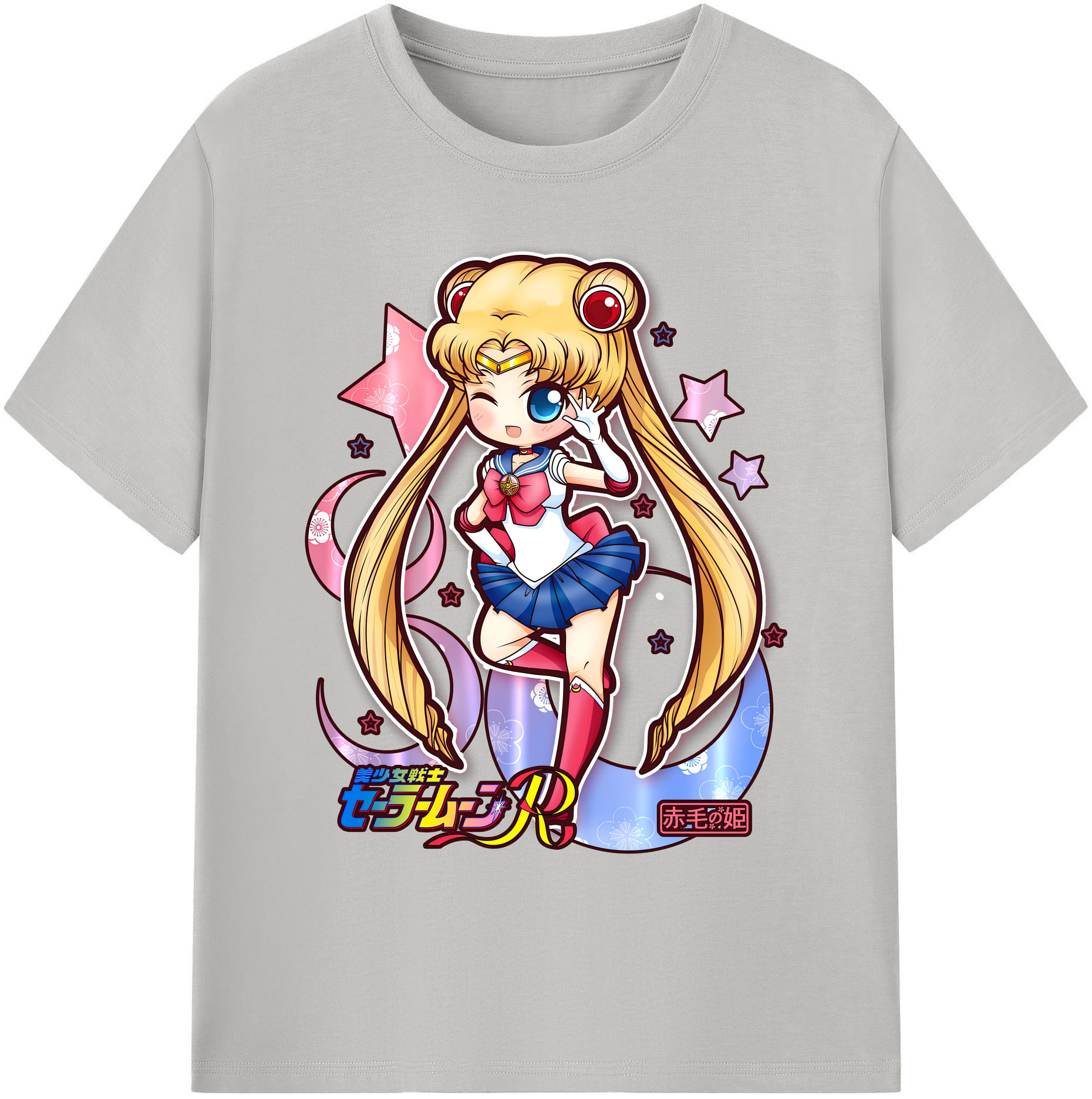 （画像用） 美少女戦士セーラームーン 月野 うさぎ つきの うさぎ Sailor Moon Tsukino Usagi 綿100％ メンズ半袖Tシャツ｜肌触りやわらか＆通気性