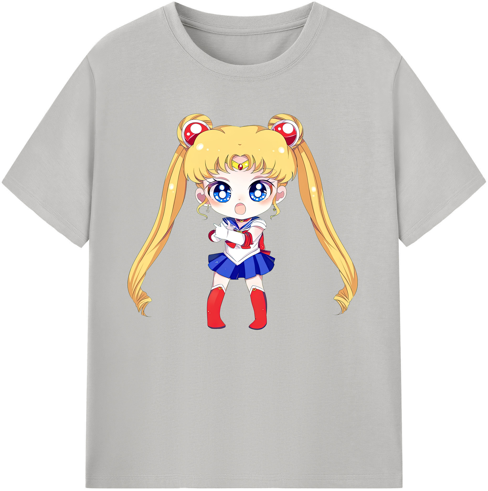 （画像用） 美少女戦士セーラームーン 月野 うさぎ つきの うさぎ Sailor Moon Tsukino Usagi 綿100％ メンズ半袖Tシャツ｜肌触りやわらか＆通気性