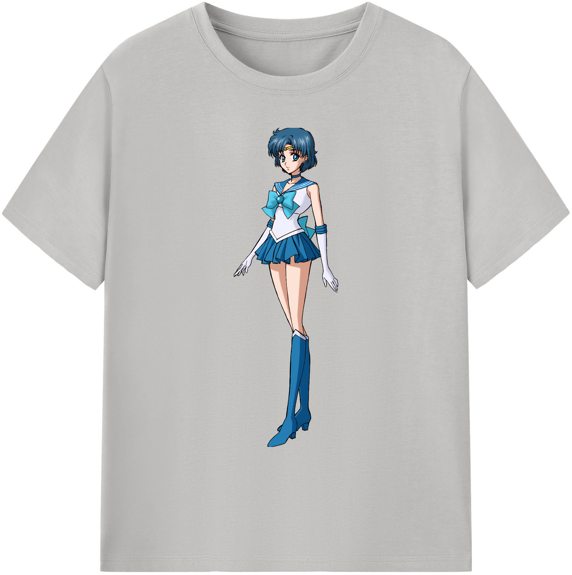 （画像用） 美少女戦士セーラームーン 水野 亜美 みずの あみ Sailor Moon Mizuno Ami 綿100％ メンズ半袖Tシャツ｜肌触りやわらか＆通気性