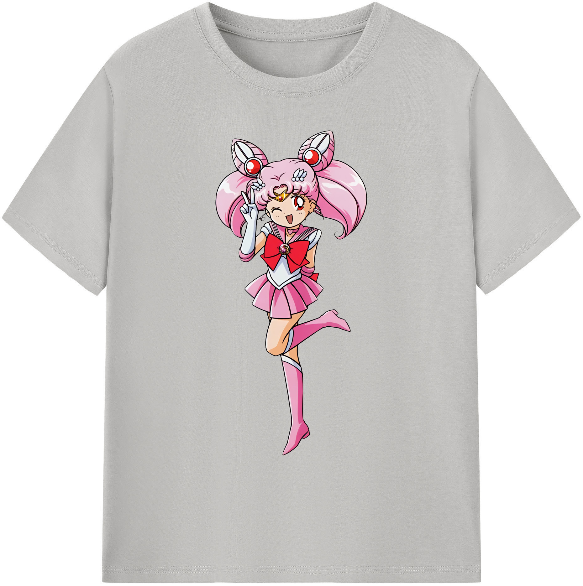 （画像用） 美少女戦士セーラームーン ちびうさ Sailor Moon Chibiusa Tsukino Usagi Small Lady Serenity 綿100％ メンズ半袖Tシャツ｜肌触りやわらか＆通気性