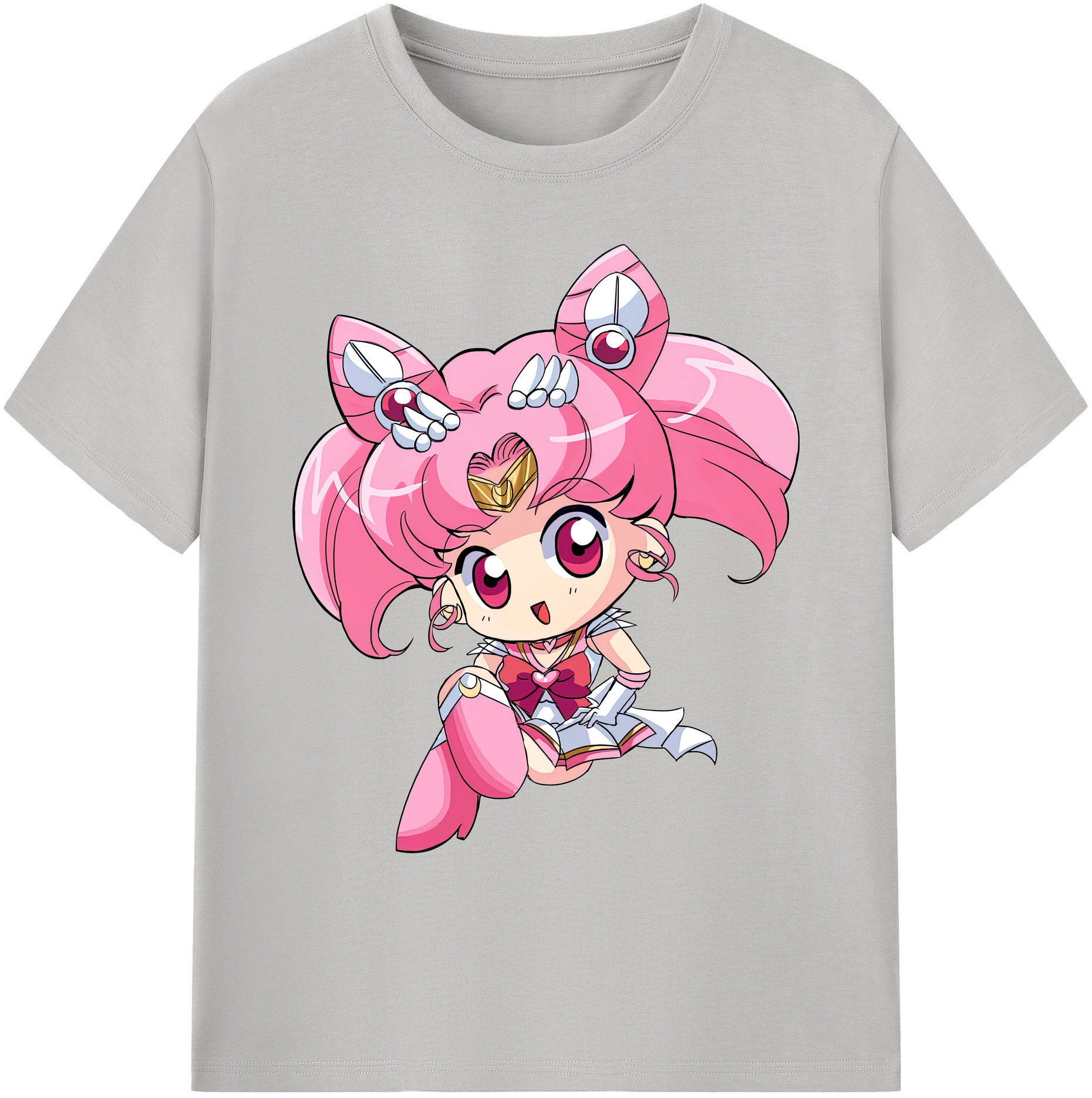 （画像用） 美少女戦士セーラームーン ちびうさ Sailor Moon Chibiusa Tsukino Usagi Small Lady Serenity 綿100％ メンズ半袖Tシャツ｜肌触りやわらか＆通気性