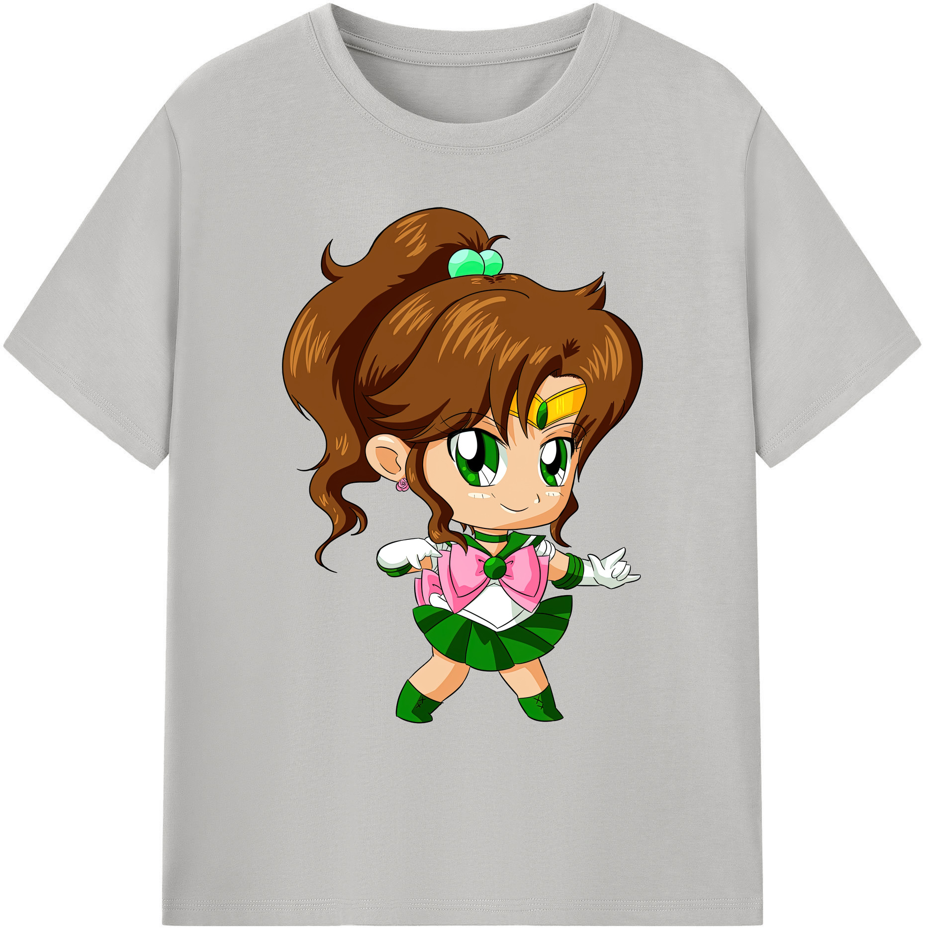 （画像用） 美少女戦士セーラームーン 木野 まこと きの まこと Sailor Moon Kino Makoto （セーラージュピター；Sailor Jupiter） 綿100％ メンズ半袖Tシャツ｜肌触りやわらか＆通気性