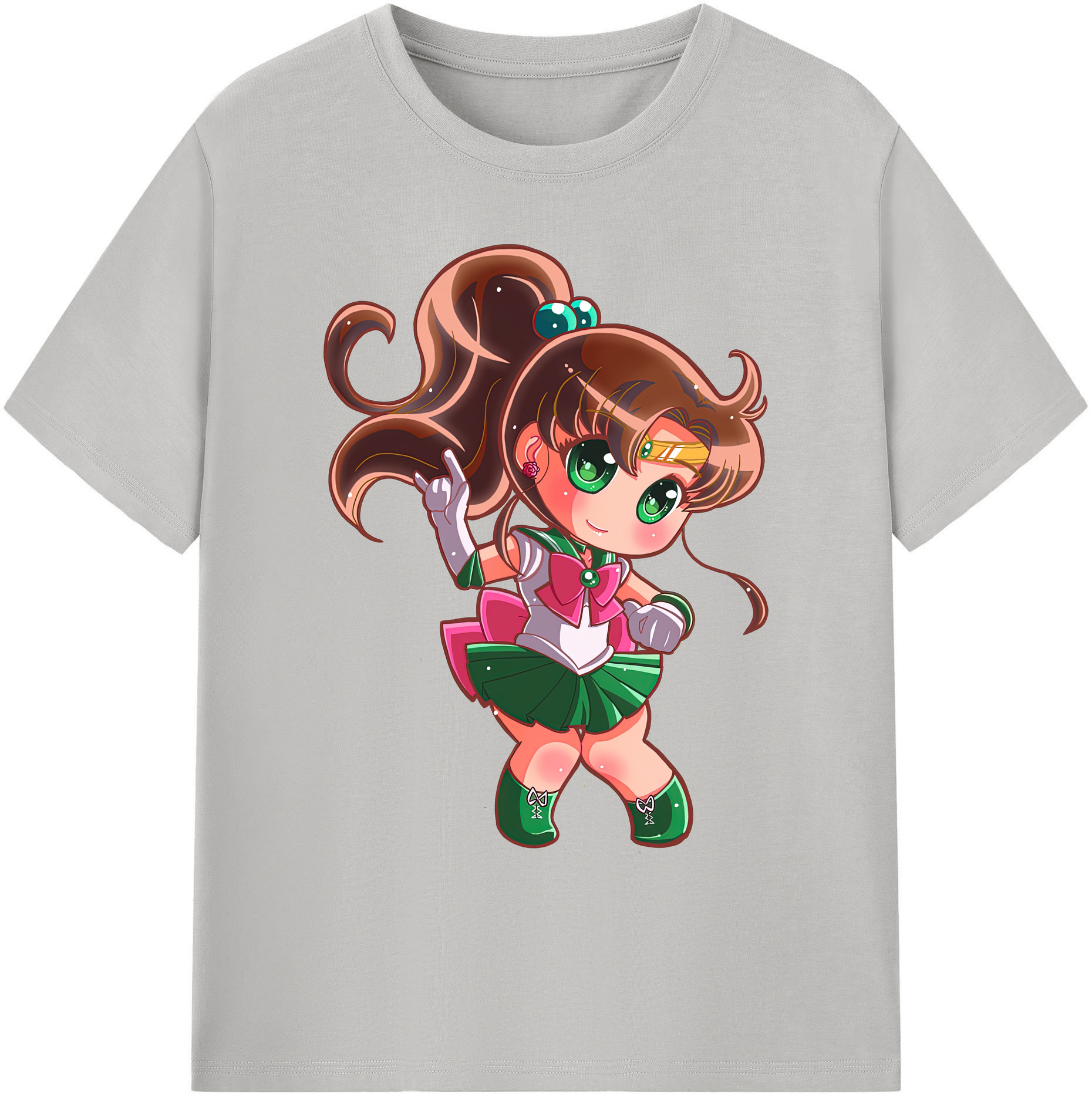（画像用） 美少女戦士セーラームーン 木野 まこと きの まこと Sailor Moon Kino Makoto （セーラージュピター；Sailor Jupiter） 綿100％ メンズ半袖Tシャツ｜肌触りやわらか＆通気性
