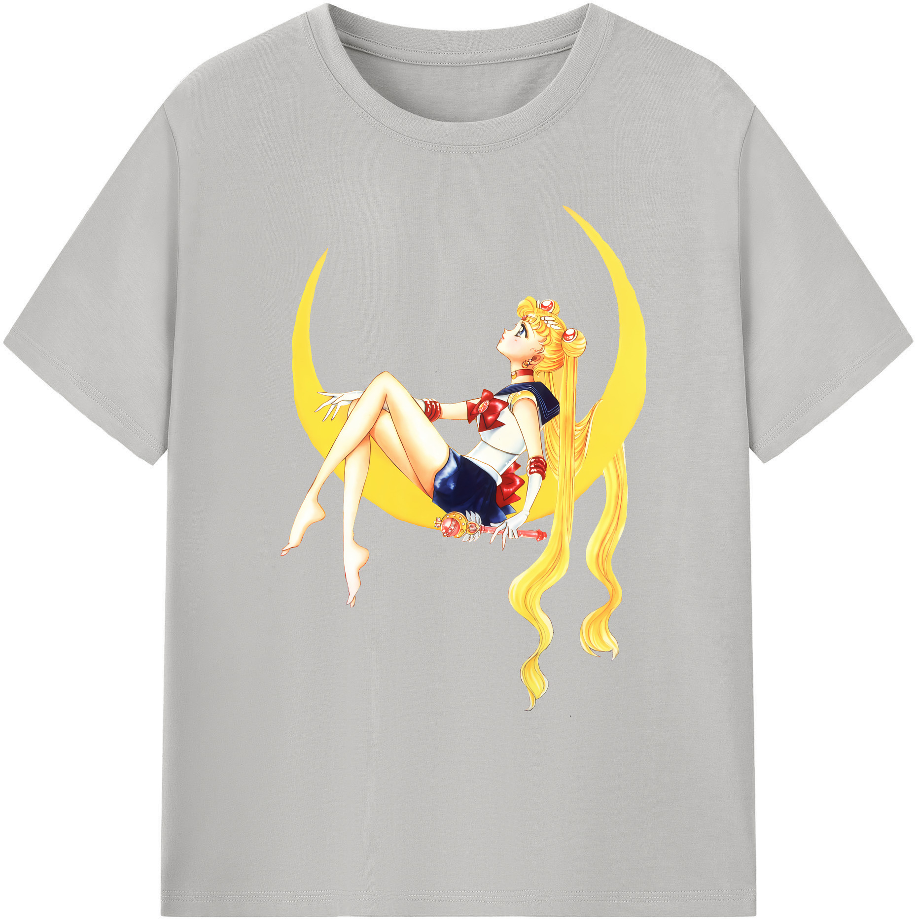 （画像用） 美少女戦士セーラームーン 月野 うさぎ つきの うさぎ Sailor Moon Tsukino Usagi 綿100％ メンズ半袖Tシャツ｜肌触りやわらか＆通気性