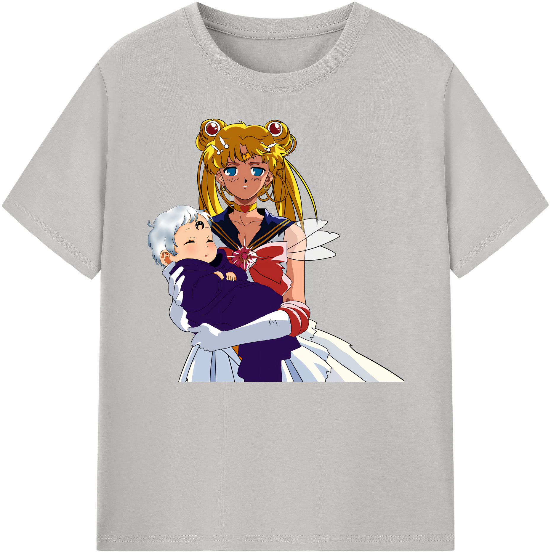 （画像用） 美少女戦士セーラームーン 月野 うさぎ つきの うさぎ Sailor Moon Tsukino Usagi 綿100％ メンズ半袖Tシャツ｜肌触りやわらか＆通気性