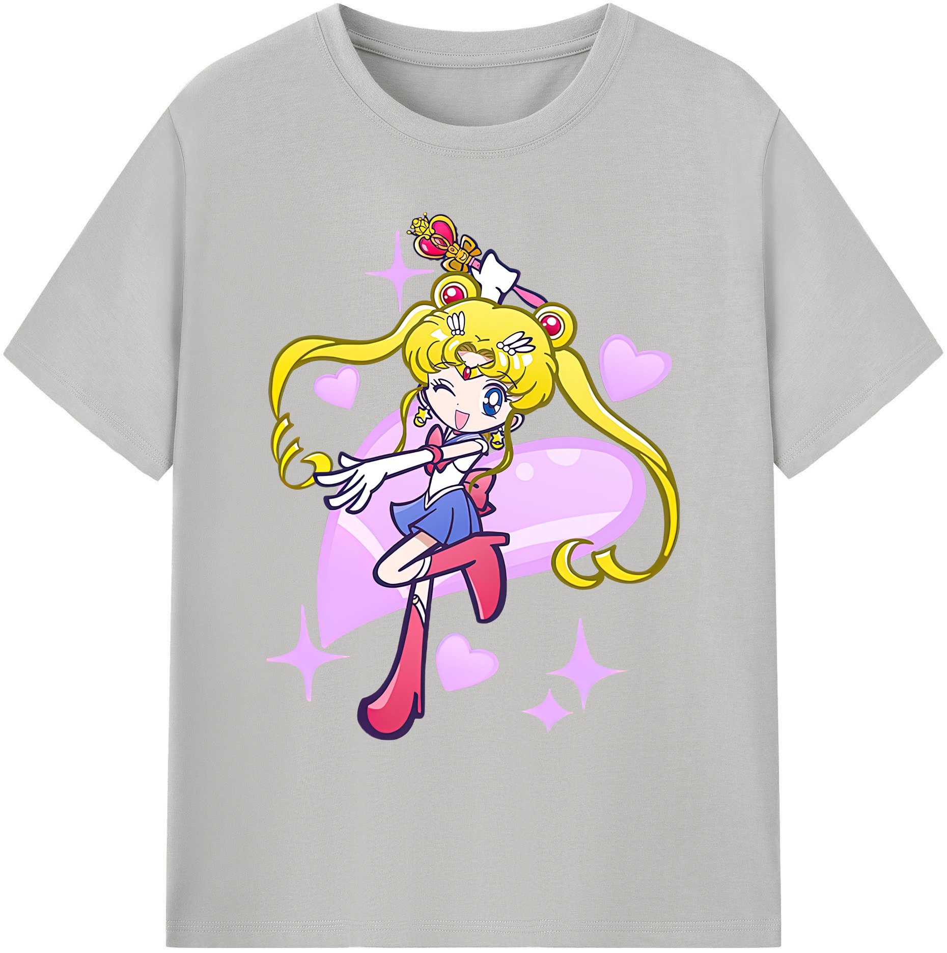 （画像用） 美少女戦士セーラームーン 月野 うさぎ つきの うさぎ Sailor Moon Tsukino Usagi 綿100％ メンズ半袖Tシャツ｜肌触りやわらか＆通気性