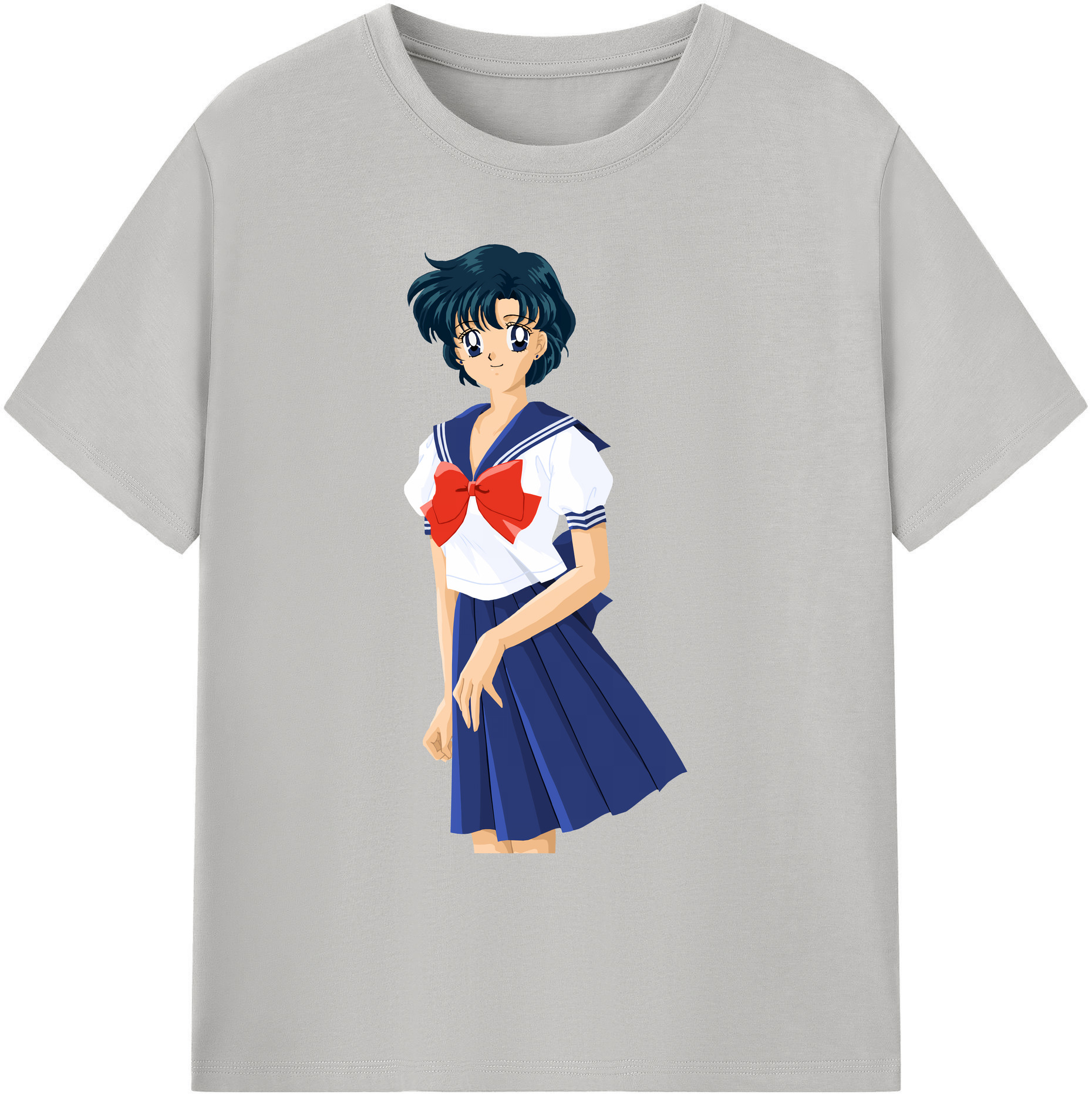 （画像用） 美少女戦士セーラームーン 水野 亜美 みずの あみ Sailor Moon Mizuno Ami 綿100％ メンズ半袖Tシャツ｜肌触りやわらか＆通気性
