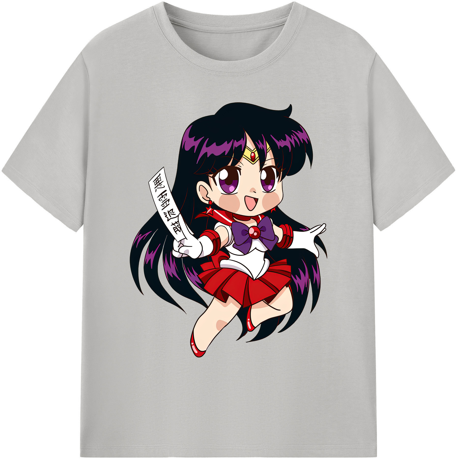 （画像用） 美少女戦士セーラームーン 火野レイ ひの レイ Sailor Moon Hino Rei （セーラーマーズ,Sailor Mars） 綿100％ メンズ半袖Tシャツ｜肌触りやわらか＆通気性