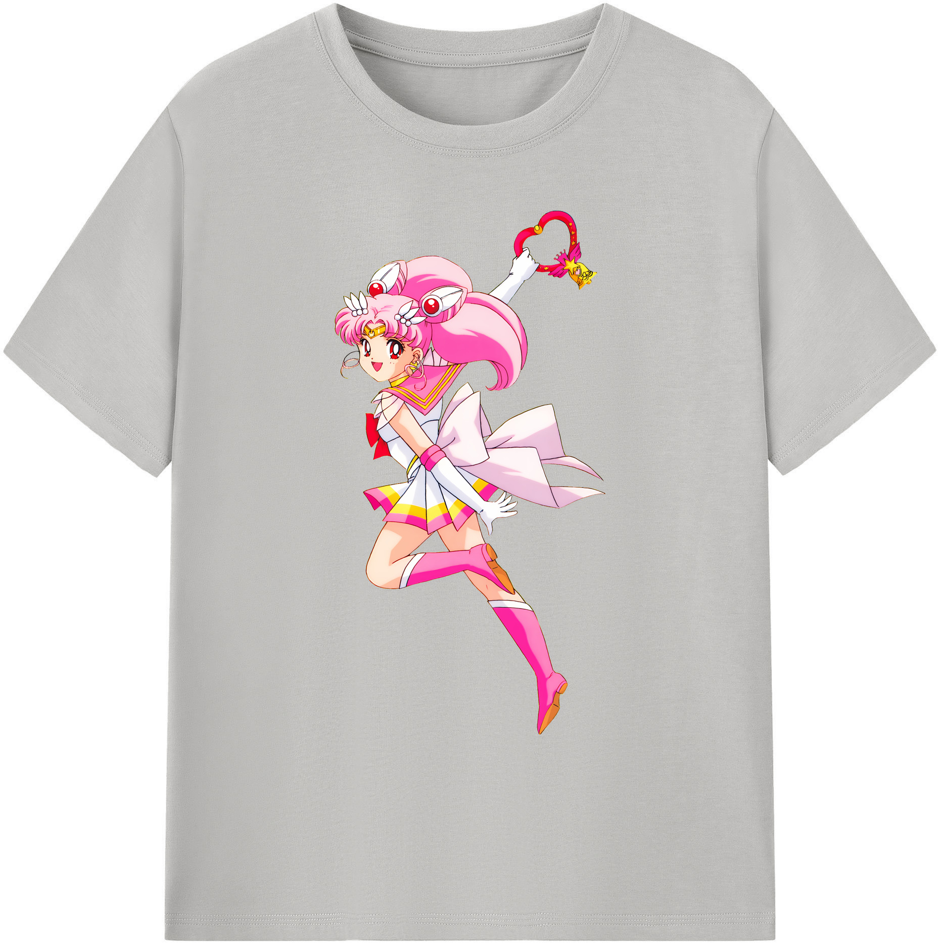 （画像用） 美少女戦士セーラームーン ちびうさ Sailor Moon Chibiusa Tsukino Usagi Small Lady Serenity 綿100％ メンズ半袖Tシャツ｜肌触りやわらか＆通気性