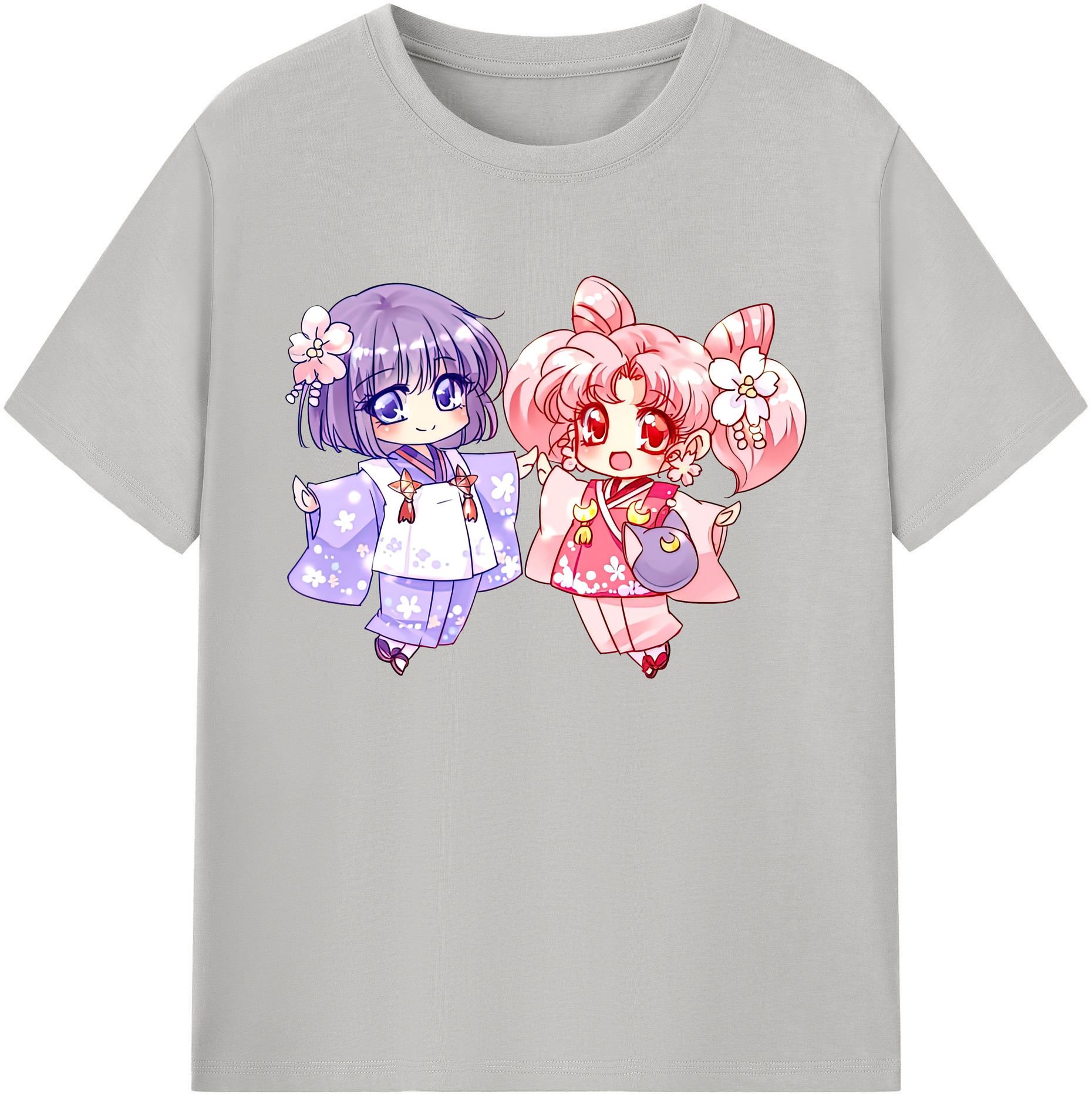（画像用） 美少女戦士セーラームーン ちびうさ Sailor Moon Chibiusa Tsukino Usagi Small Lady Serenity 綿100％ メンズ半袖Tシャツ｜肌触りやわらか＆通気性