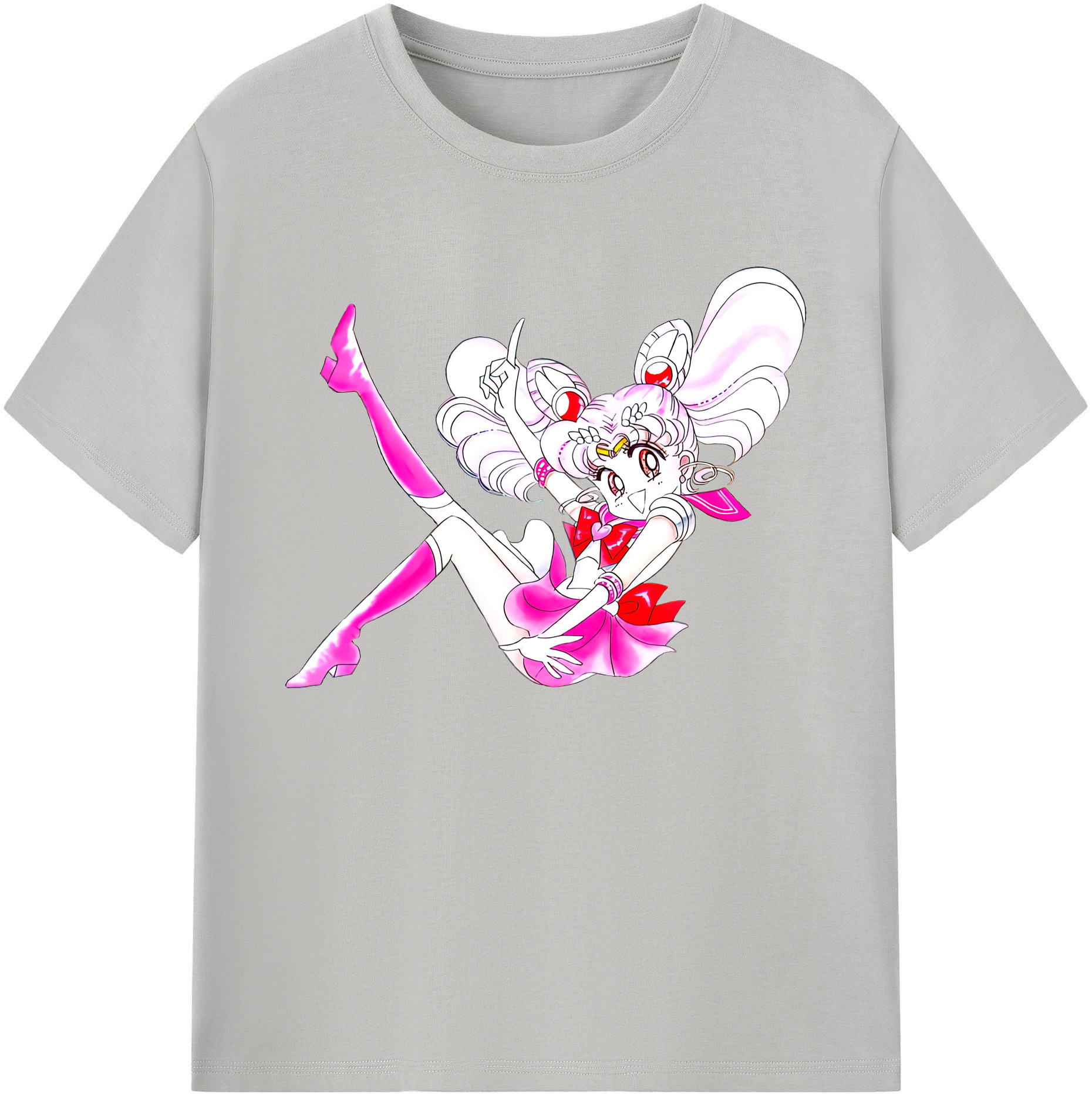 （画像用） 美少女戦士セーラームーン ちびうさ Sailor Moon Chibiusa Tsukino Usagi Small Lady Serenity 綿100％ メンズ半袖Tシャツ｜肌触りやわらか＆通気性