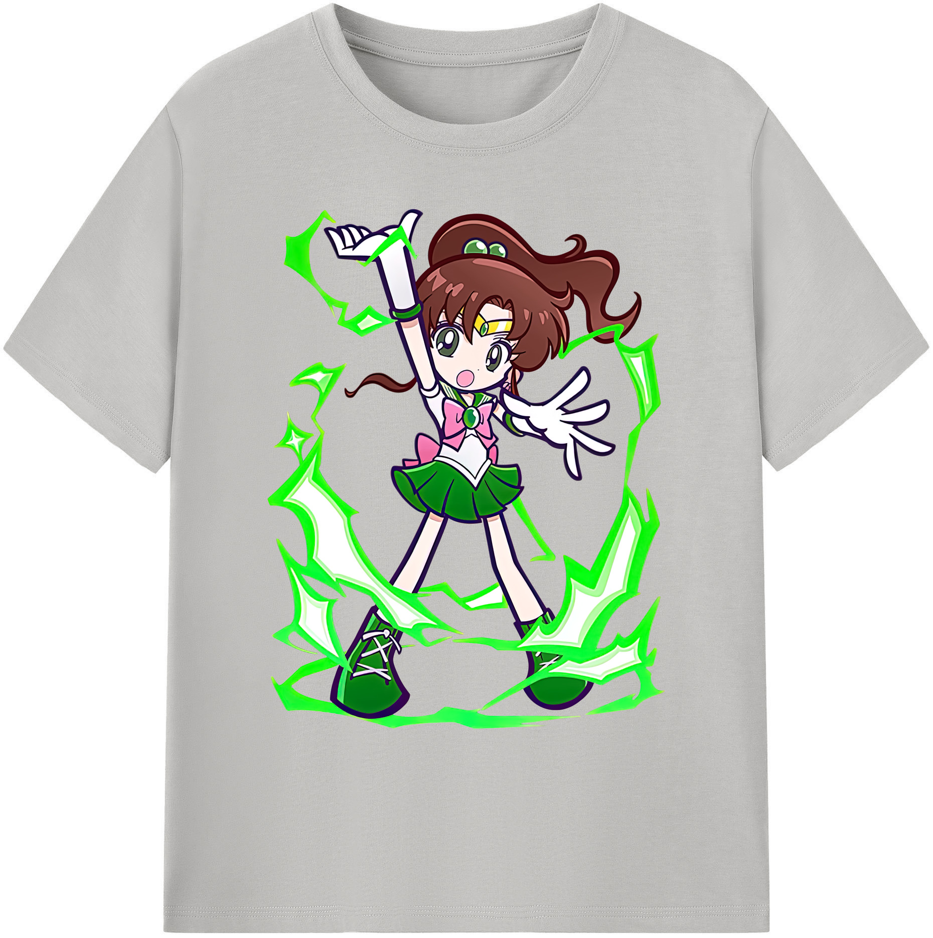 （画像用） 美少女戦士セーラームーン 木野 まこと きの まこと Sailor Moon Kino Makoto （セーラージュピター；Sailor Jupiter） 綿100％ メンズ半袖Tシャツ｜肌触りやわらか＆通気性