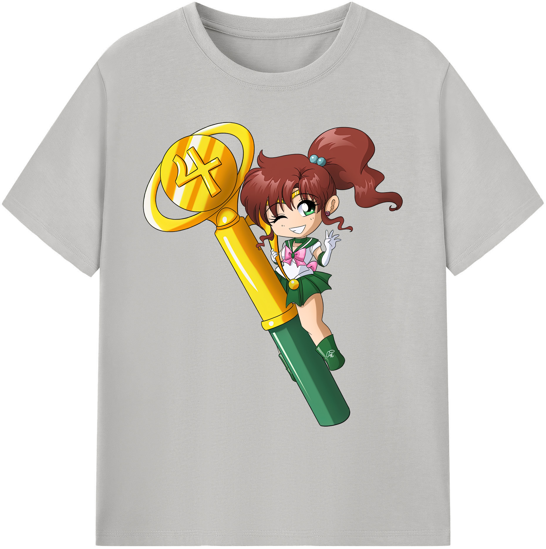 （画像用） 美少女戦士セーラームーン 木野 まこと きの まこと Sailor Moon Kino Makoto （セーラージュピター；Sailor Jupiter） 綿100％ メンズ半袖Tシャツ｜肌触りやわらか＆通気性