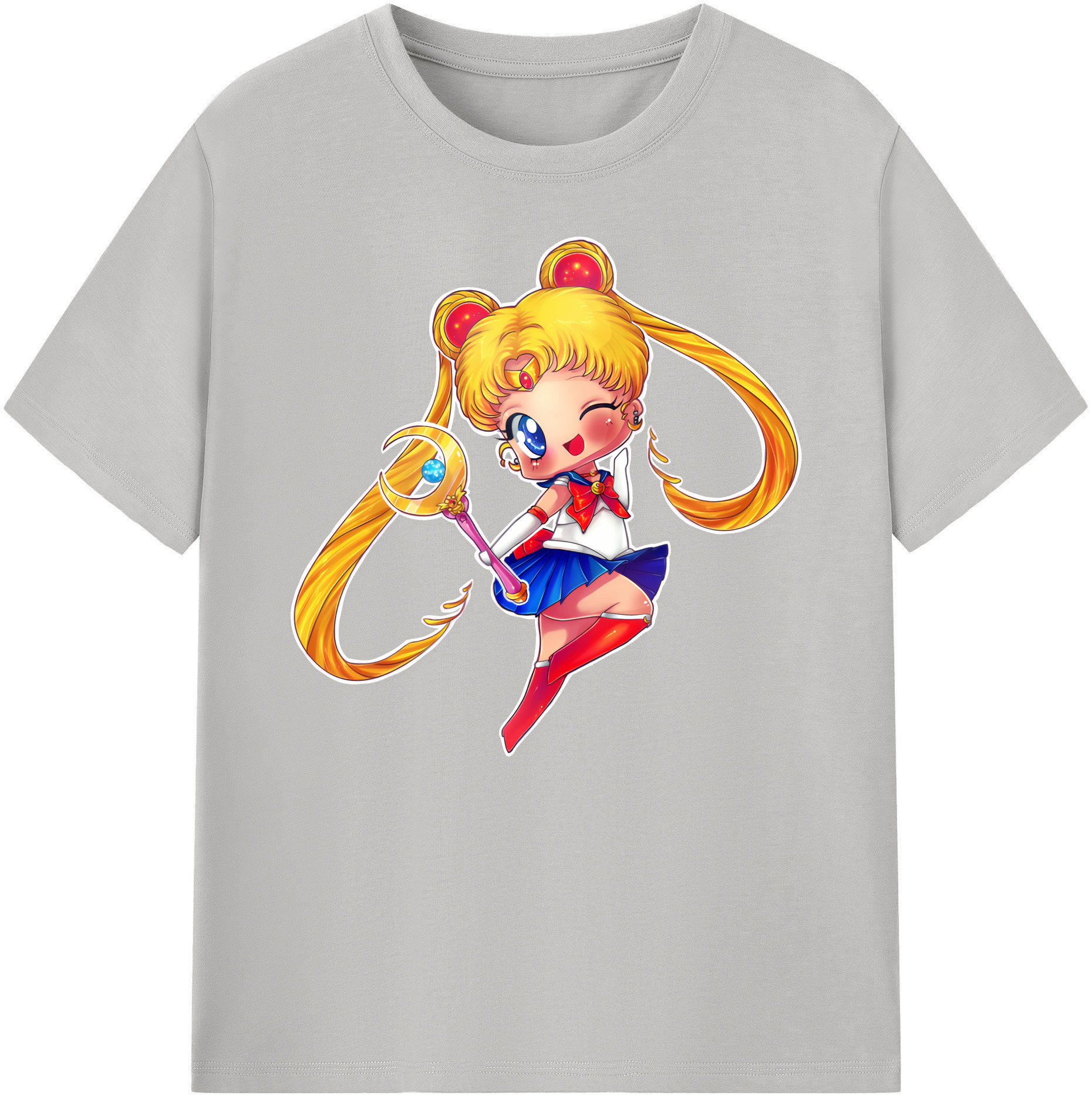 （画像用） 美少女戦士セーラームーン 月野 うさぎ つきの うさぎ Sailor Moon Tsukino Usagi 綿100％ メンズ半袖Tシャツ｜肌触りやわらか＆通気性
