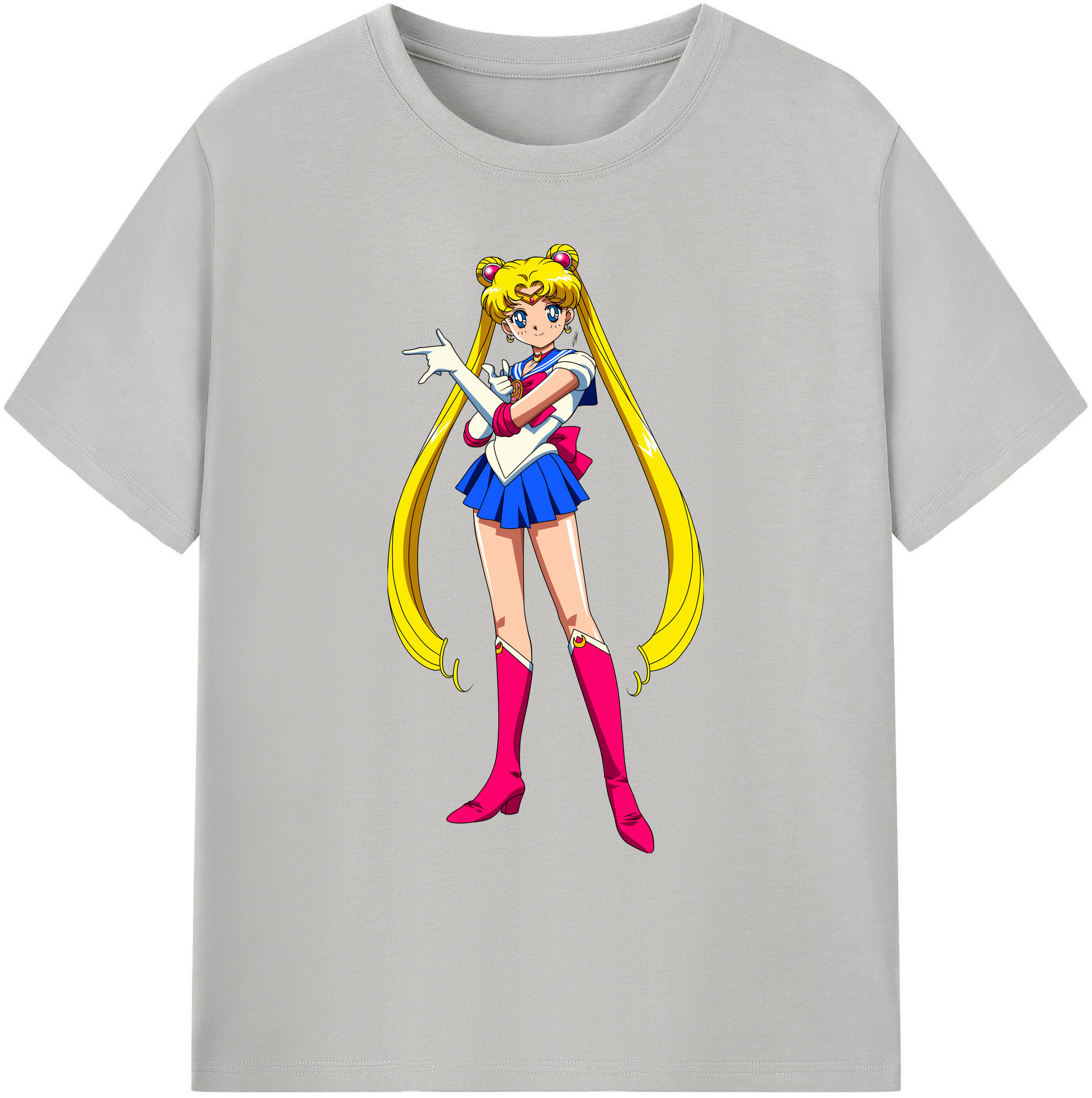 （画像用） 美少女戦士セーラームーン 月野 うさぎ つきの うさぎ Sailor Moon Tsukino Usagi 綿100％ メンズ半袖Tシャツ｜肌触りやわらか＆通気性