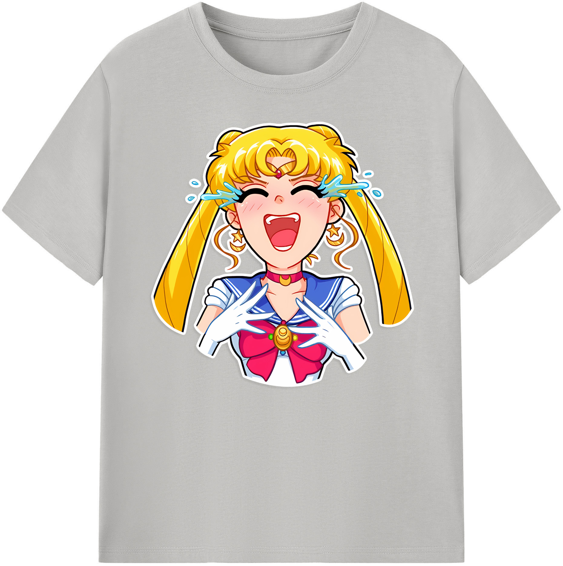 （画像用） 美少女戦士セーラームーン 月野 うさぎ つきの うさぎ Sailor Moon Tsukino Usagi 綿100％ メンズ半袖Tシャツ｜肌触りやわらか＆通気性