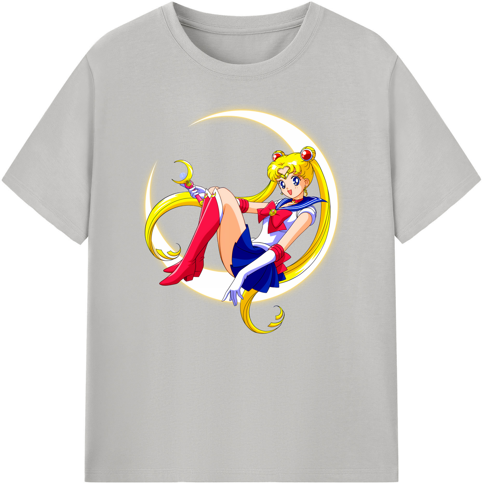 （画像用） 美少女戦士セーラームーン 月野 うさぎ つきの うさぎ Sailor Moon Tsukino Usagi 綿100％ メンズ半袖Tシャツ｜肌触りやわらか＆通気性
