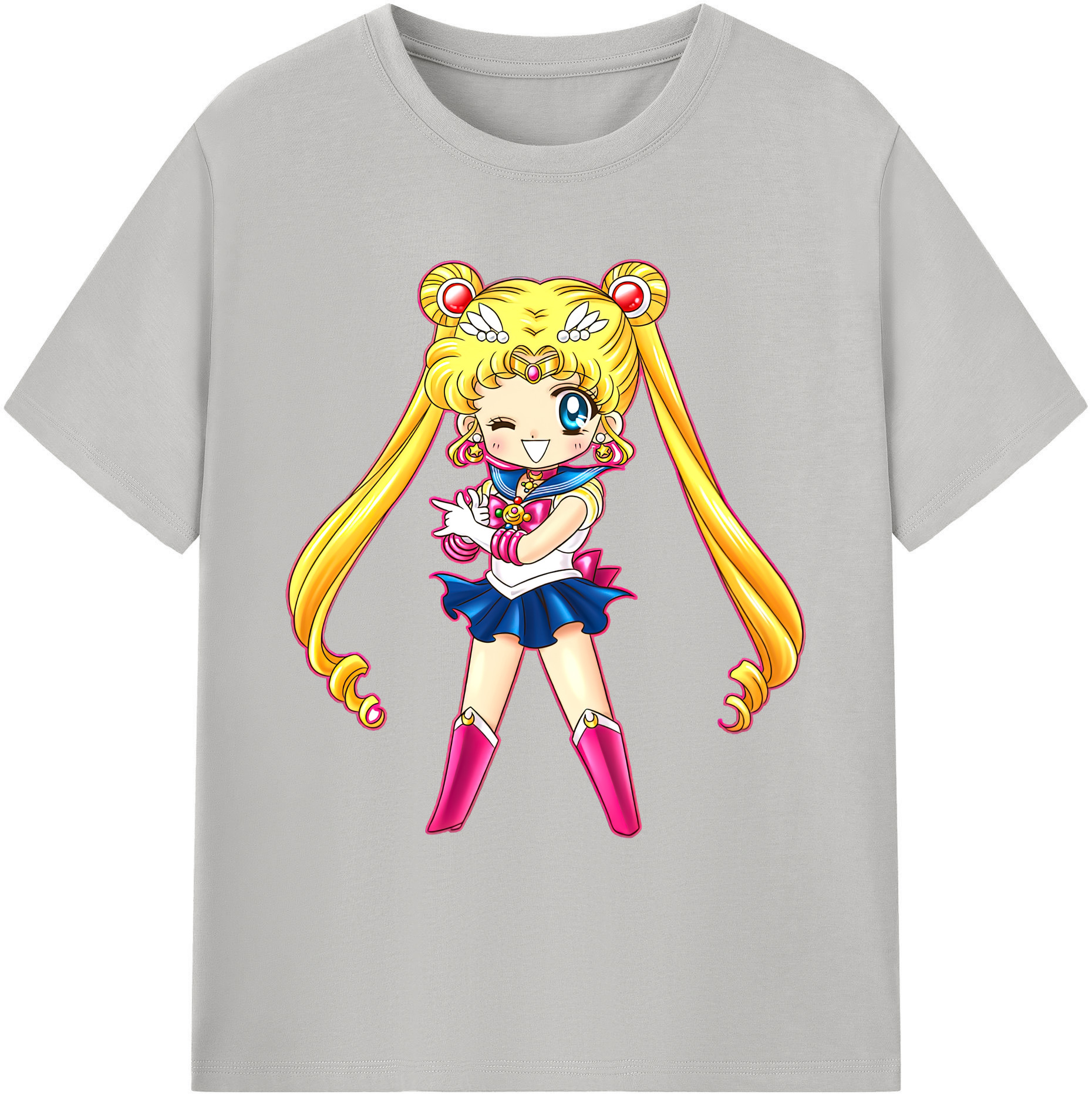 （画像用） 美少女戦士セーラームーン 月野 うさぎ つきの うさぎ Sailor Moon Tsukino Usagi 綿100％ メンズ半袖Tシャツ｜肌触りやわらか＆通気性