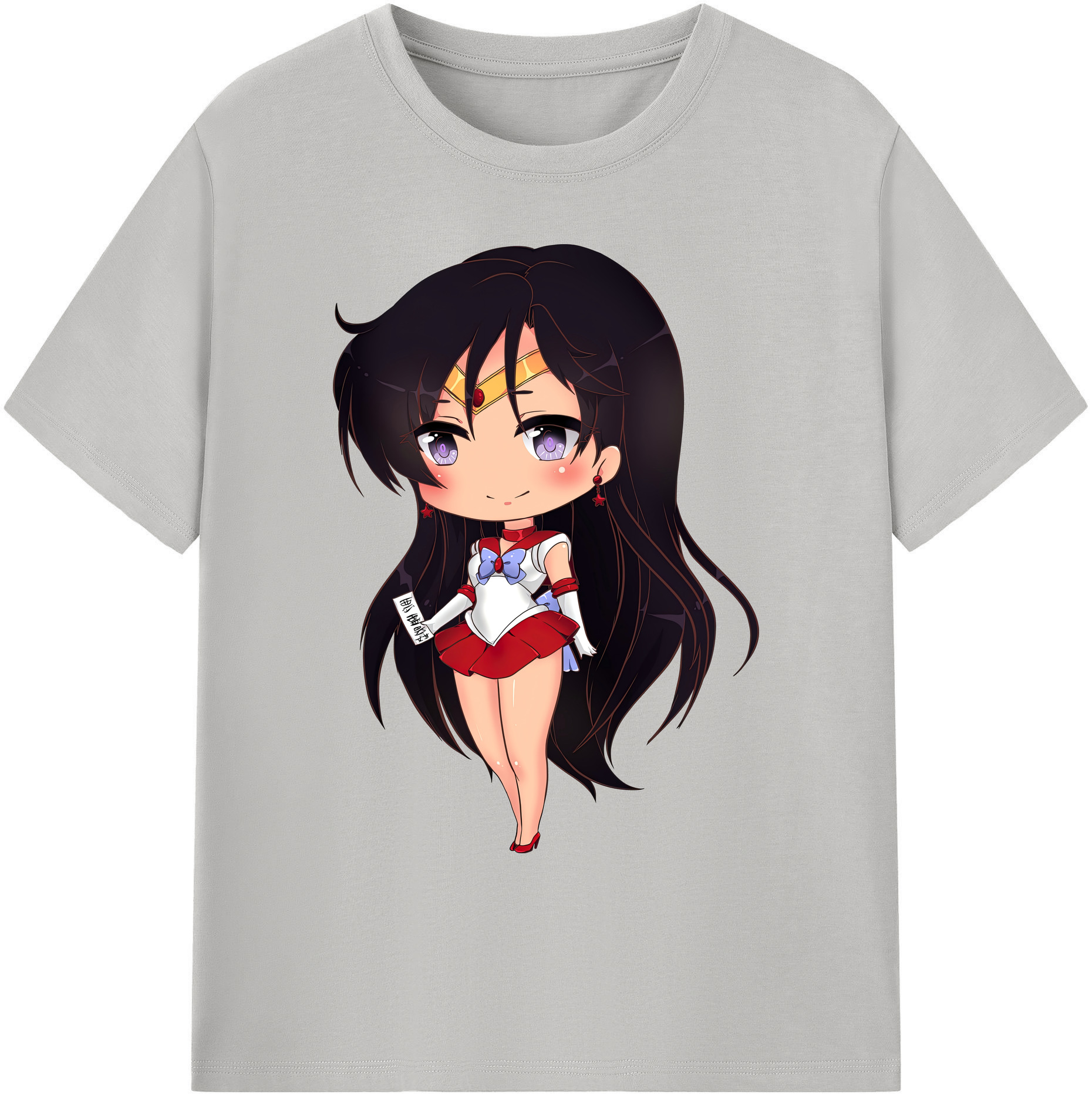 （画像用） 美少女戦士セーラームーン 火野レイ ひの レイ Sailor Moon Hino Rei （セーラーマーズ,Sailor Mars） 綿100％ メンズ半袖Tシャツ｜肌触りやわらか＆通気性