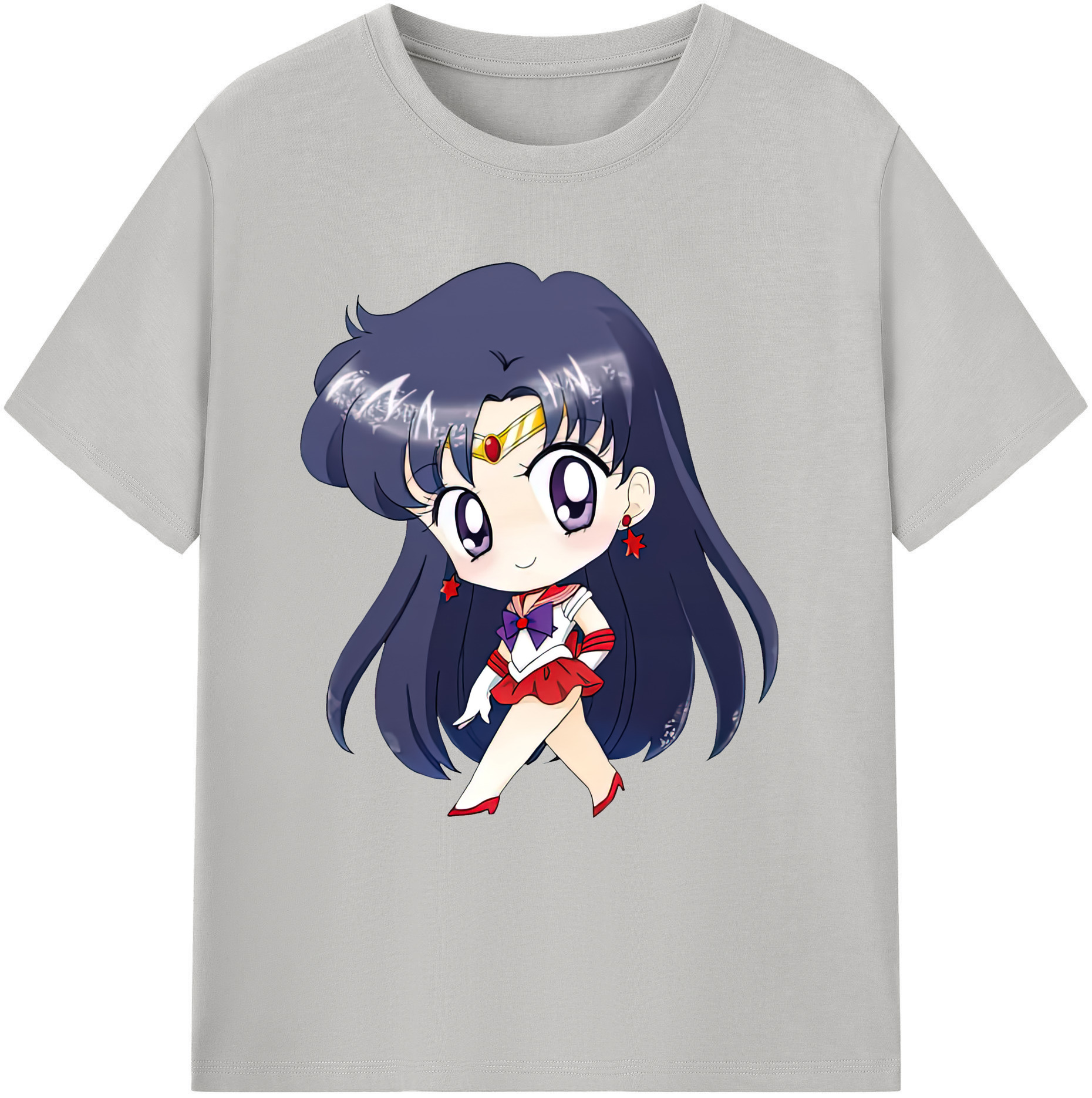 （画像用） 美少女戦士セーラームーン 火野レイ ひの レイ Sailor Moon Hino Rei （セーラーマーズ,Sailor Mars） 綿100％ メンズ半袖Tシャツ｜肌触りやわらか＆通気性
